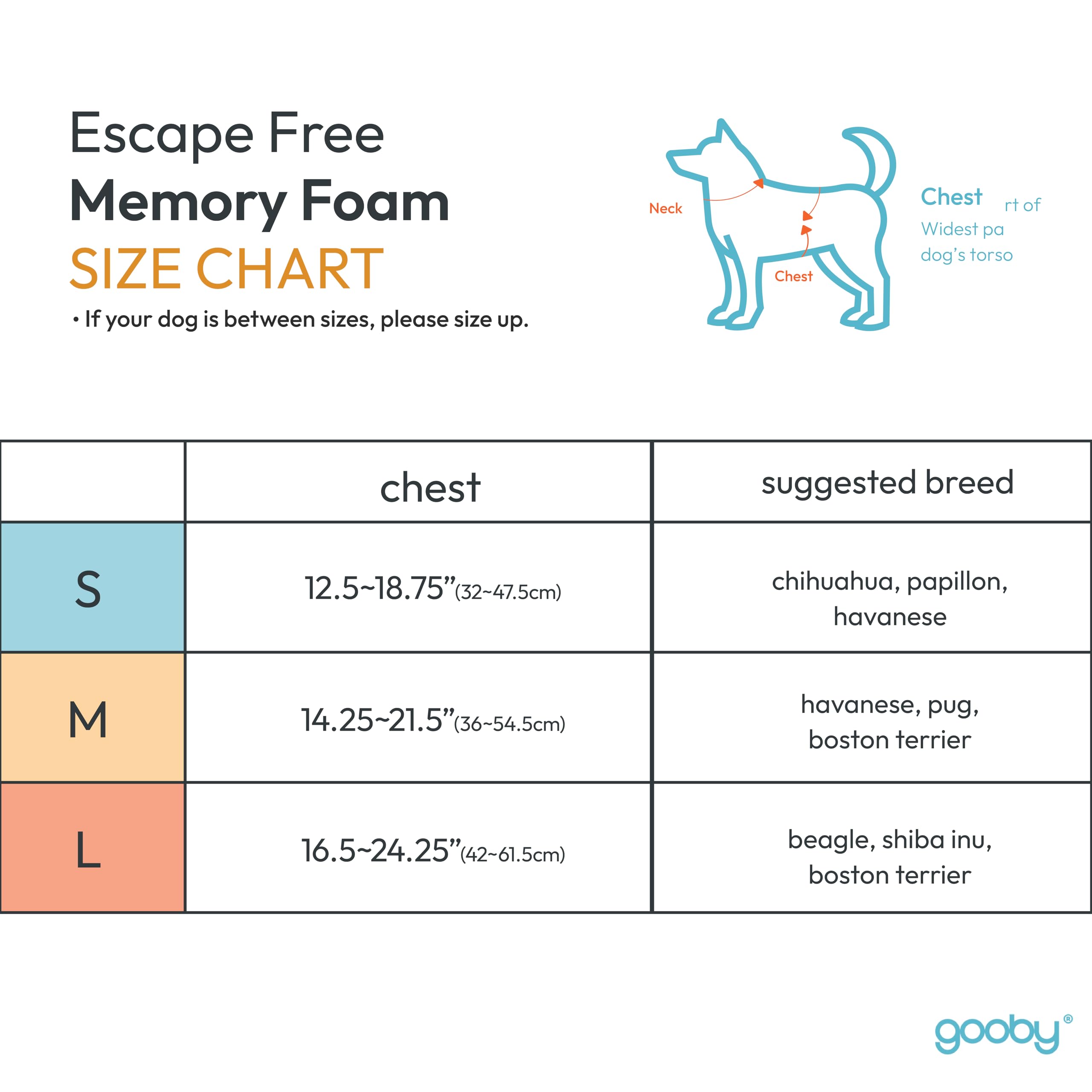 Gooby Escape Free Memory Foam Harness - Large, Blue - No Pull, Four Point Adjustment for Small & Medium Dogs