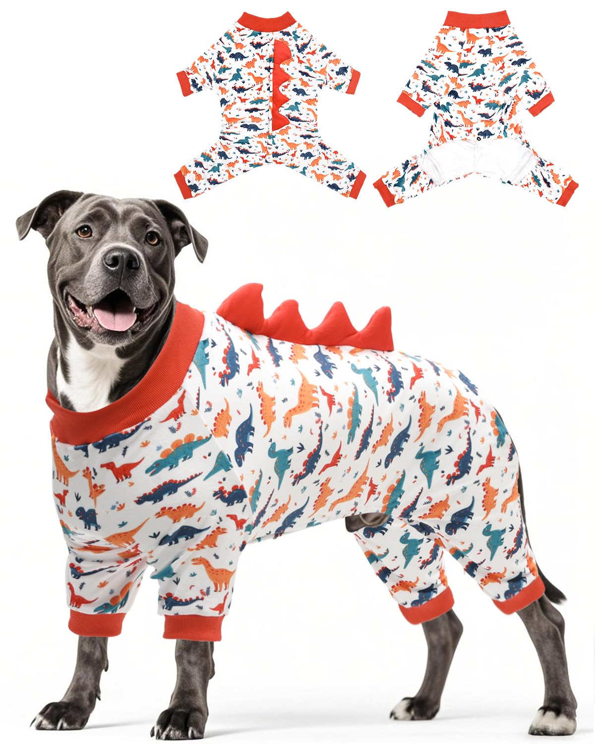 Cutebone Dinosaur Costume Dog Pajamas, Stretchy Spandex Crystal Velvet Sleepwear Coat For Small Dogs, Soft & Warm Pet Outfit Clo