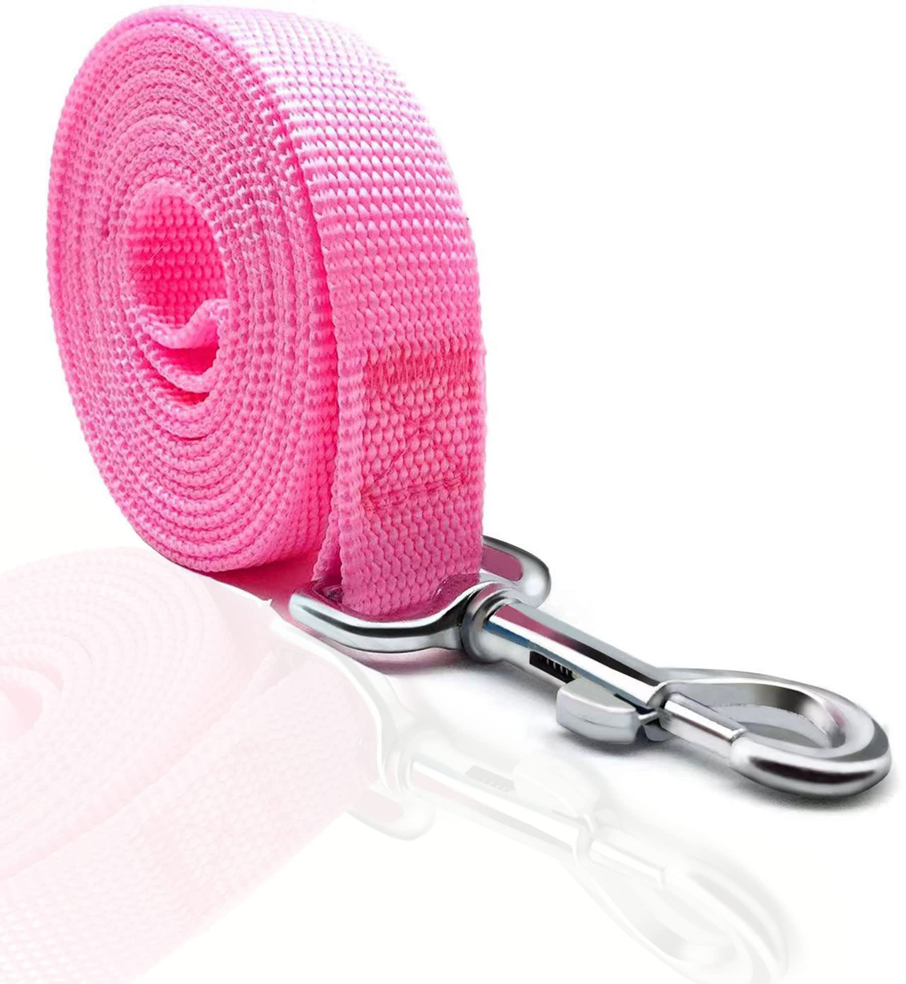 Taian 4Ft/5Ft/6Ft Strong Dog Leash, Nylon Dog Leashes For Small Medium Large Dogs (Pink, 1 In X 15 Ft)
