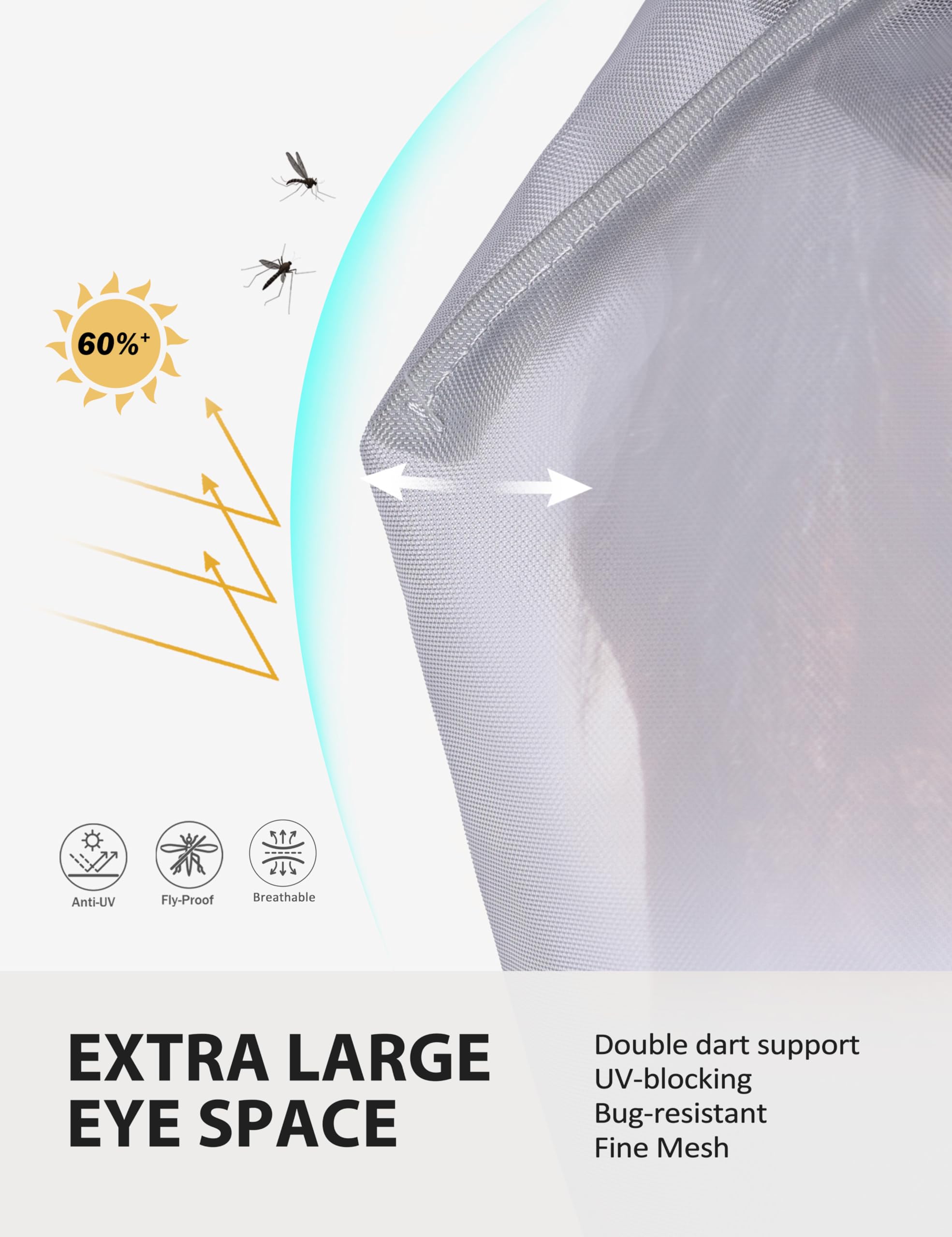 Harrison Howard CareMaster Horse Fly Mask UV Protective Fine Mesh with Extra Wool Soft Touch on Skin Champion Blue M