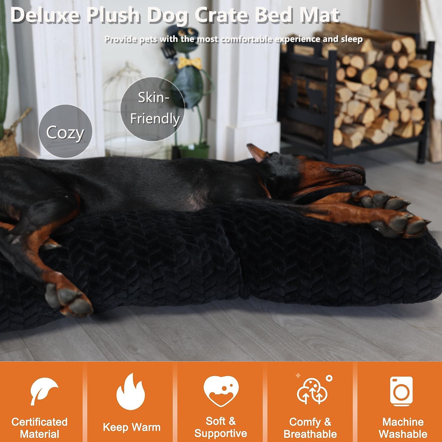 Necesitar 42 Inch Crate Bed For Xlarge Dogs Washble With Anti-Slip Pet Sleeping Mat For Dog Cages Up To 90 Lbs Pet Crate Pillows