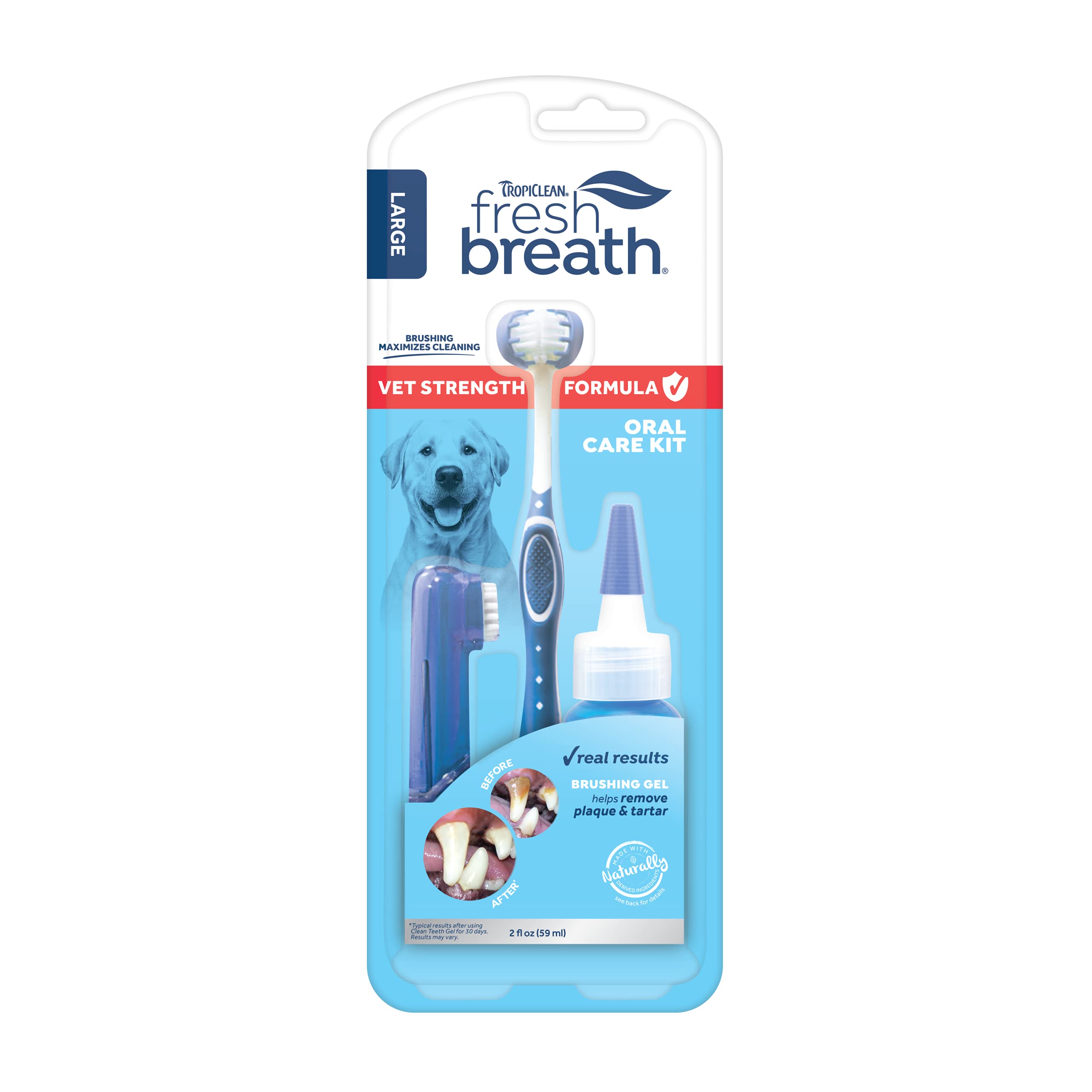 Fresh Breath Certified Wellness Collection Vet Strength Oral Care Kit for Large Dogs | Removes Plaque & Tartar | Freshens Bad Do