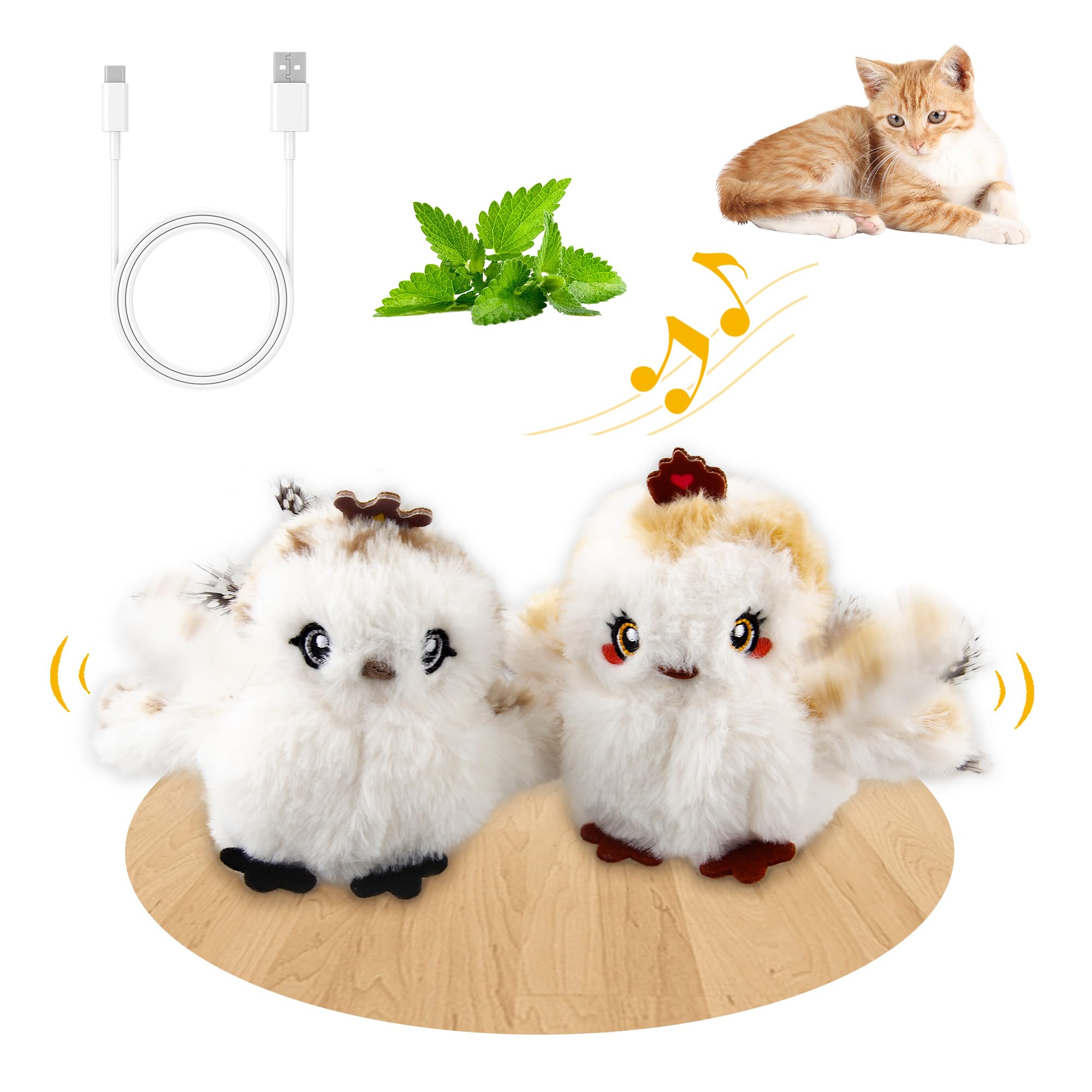 Gigwi Interactive Flapping Cat Toys Catnip, Electronic Flappy Toys Motion Activated, Automatic Cat Toys for Indoor Cats, USB Rec
