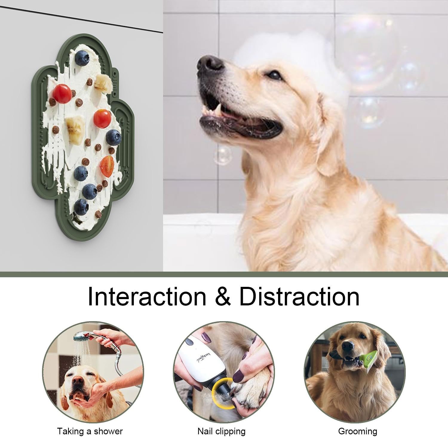 Ohmo Lick Mat For Dogs And Cats Large(2 Pack) Cactus Design Easy To Clean Pet Slow Feeder With Suction Cups, For Anxiety Relief