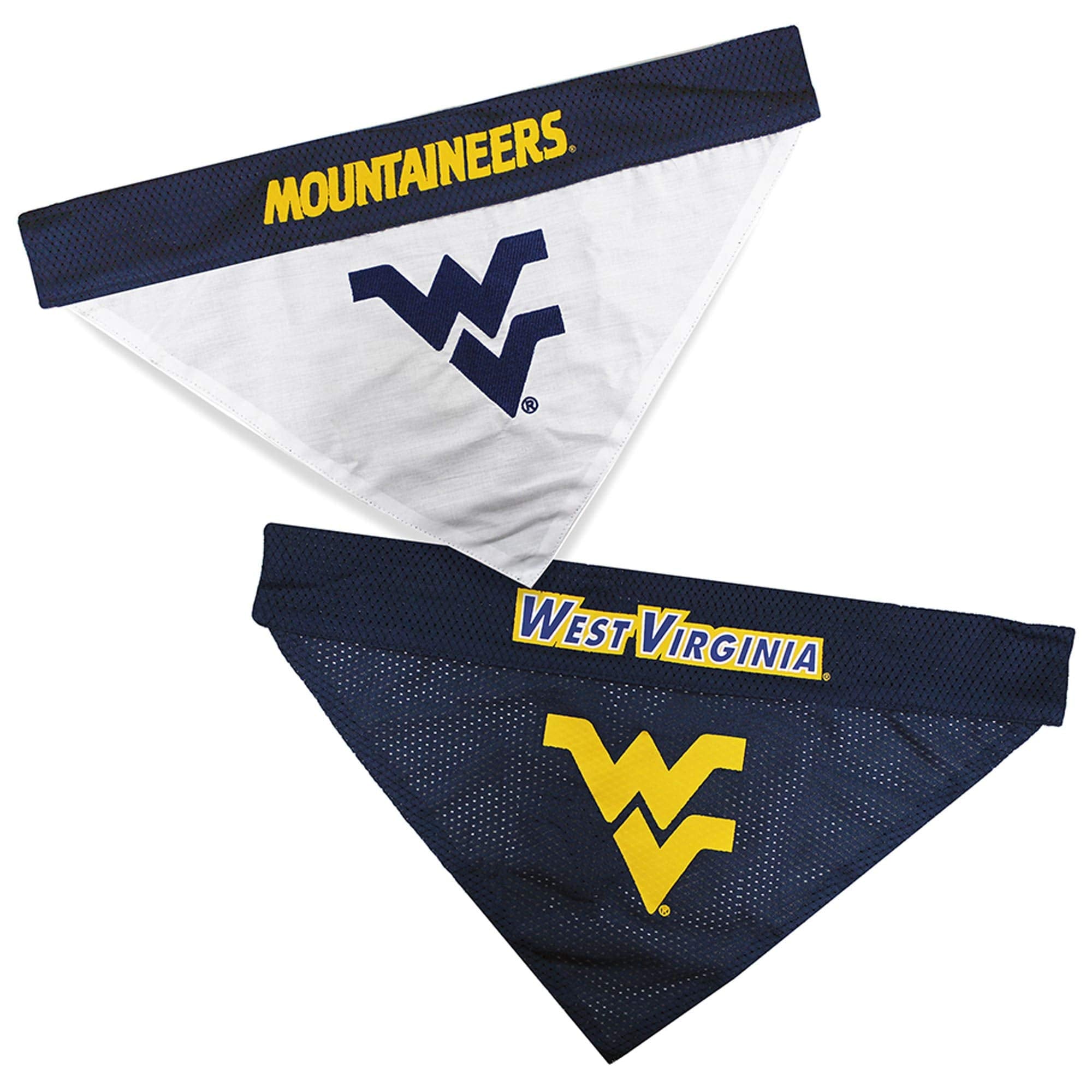 Pets First Collegiate Pet Accessories, Reversible Bandana, West Virginia Mountaineers Size Large/X-Large