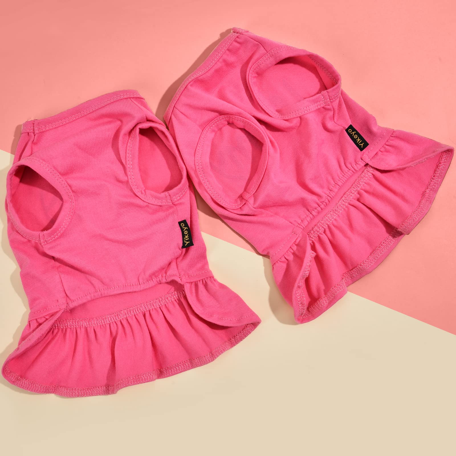 Dog Dress Small Dog Dresses Tutu Princess Puppy Clothes For Small Dog Girl Chihuahua Yorkie Pet Cat I Love My Mommy Daddy Dog Clothing Apparel,Set Of 2 (Medium, Hot Pink)