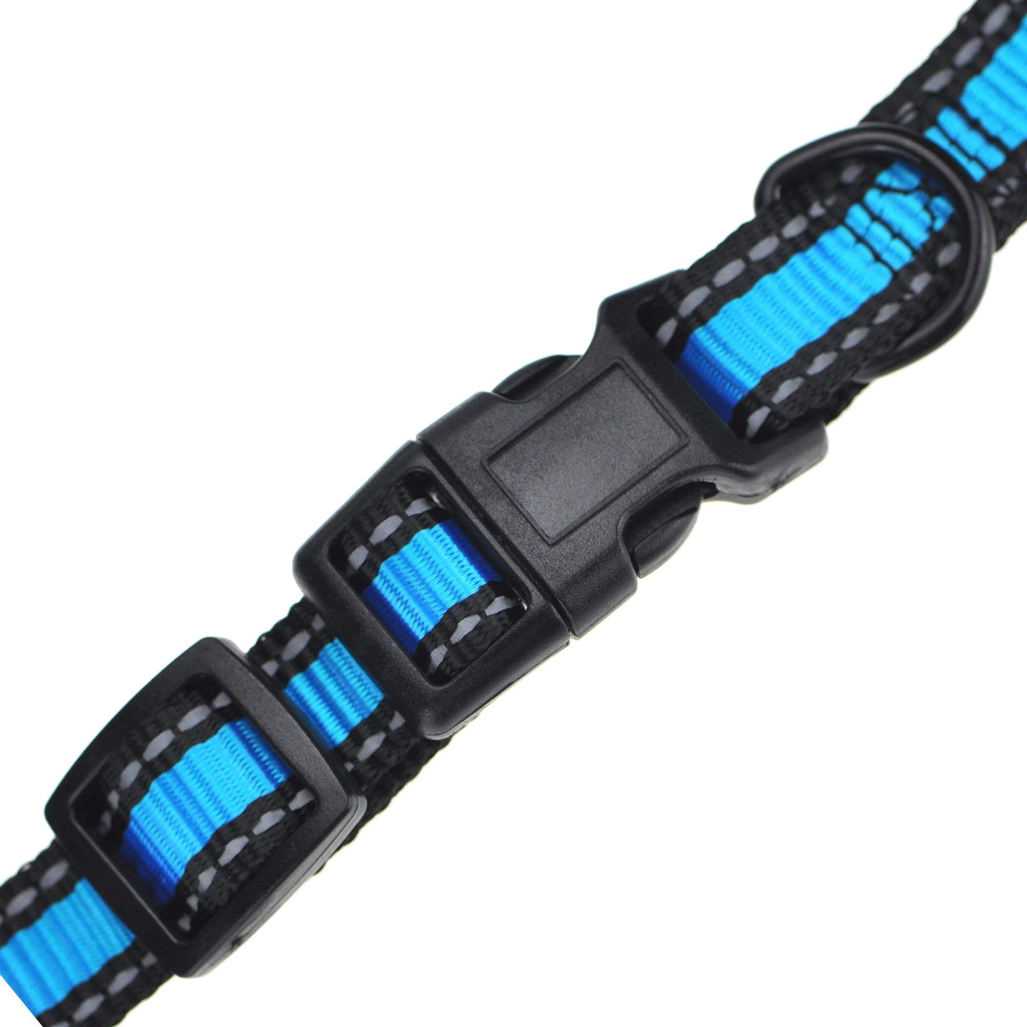 Mile High Life Dog Collar | Nylon Reflective Dog Collars | Light Weight Puppy Collars | Blue Dog Collars For Small Dogs (Blue, Small)