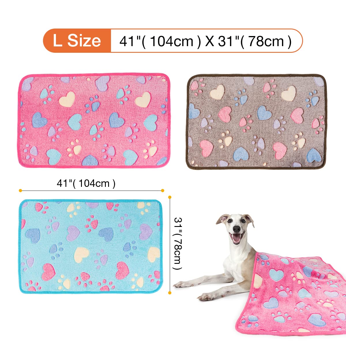 Pet Soft Blankets For Dogs - Fluffy Cats Dogs Blankets For Small Medium & Large Dogs, Cute Print Pet Throw Puppy Blankets Fleece