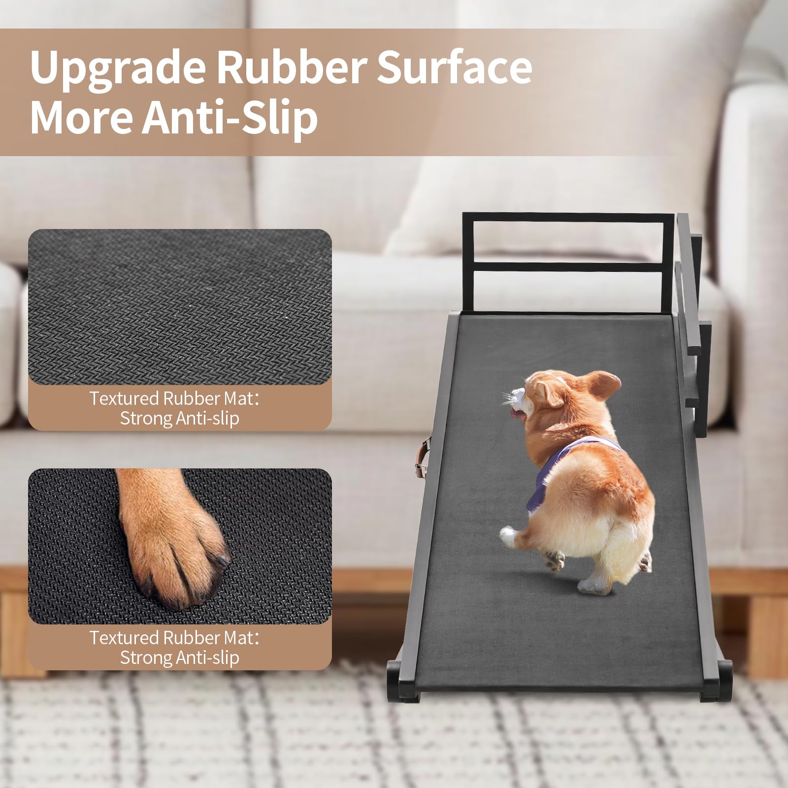 Slsy Dog Ramp, Upgraded Folding Adjustable Pet Ramp With Rubber Mat,45.2'' Long For Middle Bed/Couch/Suv, Work For Small & Large