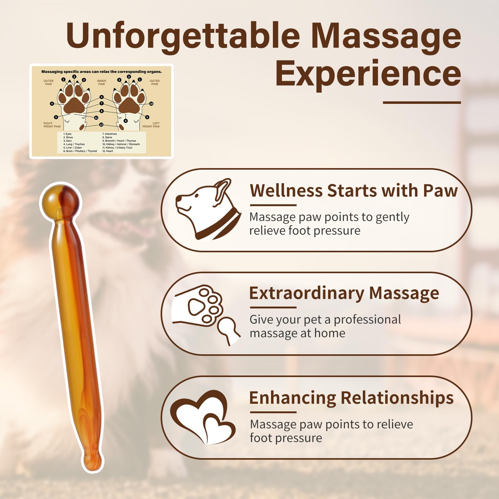 4-in-1 Dog Paw Massage Kit with Natural Paw Balm & Acupressure Stick - Joint Health Support for Senior Dogs & Cats,Improve Mobil