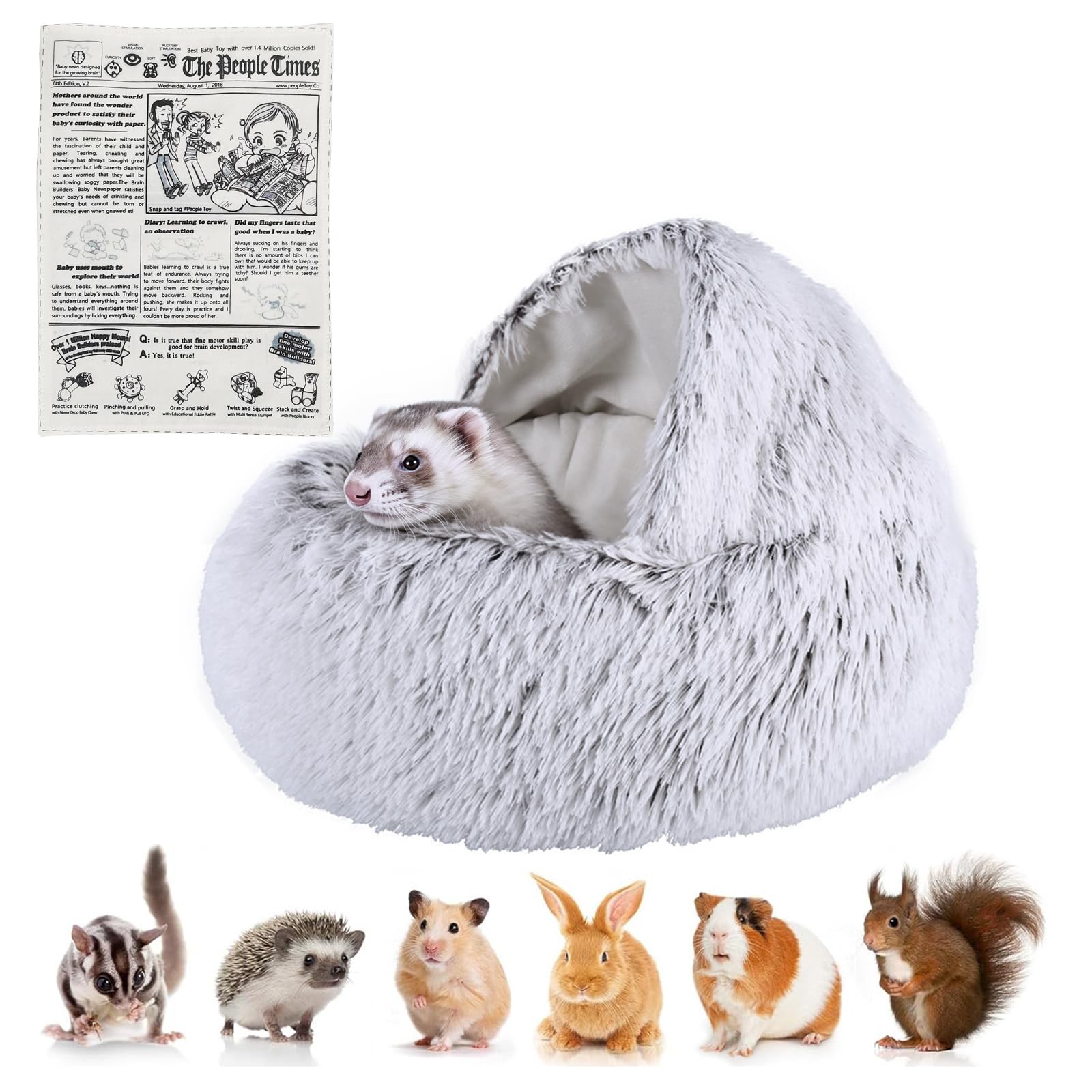 Ferret Bed Cave And Hideouts | Hammock For Cage | Hideaway Bed Accessories | Small Pet Cushion Long Plush Soft Washable For Ferr