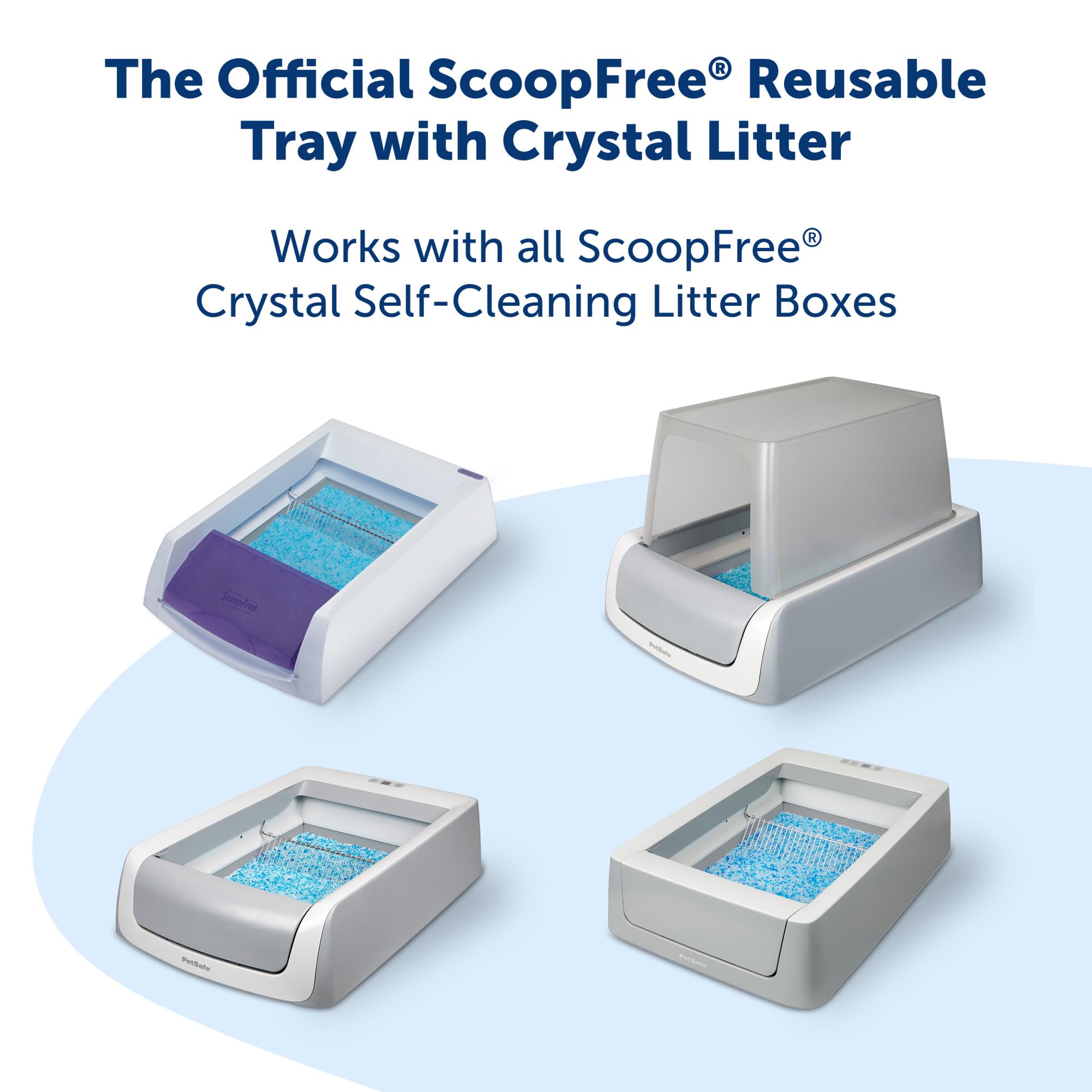 Official Petsafe Scoopfree Crystal Reusable Tray - Compatible With Petsafe Scoopfree Crystal Automatic Self-Cleaning Litter Boxes, Includes 4.3 Lb Of Premium Non Clumping Crystal Litter, Fresh Scent