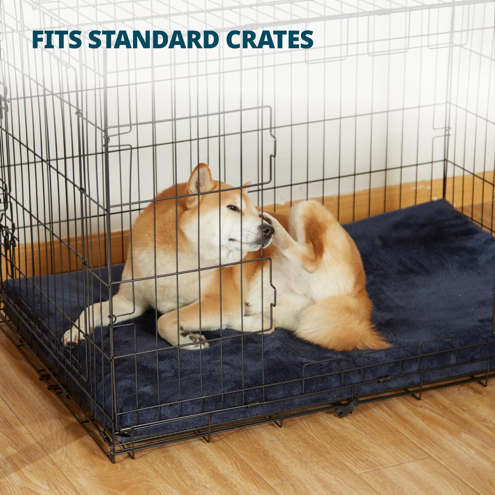Liorce Memory Foam Dog Crate Pad - Xxl Dog Bed Mat With Removable Washable Cover And Waterproof Lining - Pet Bed Mat For Extra L