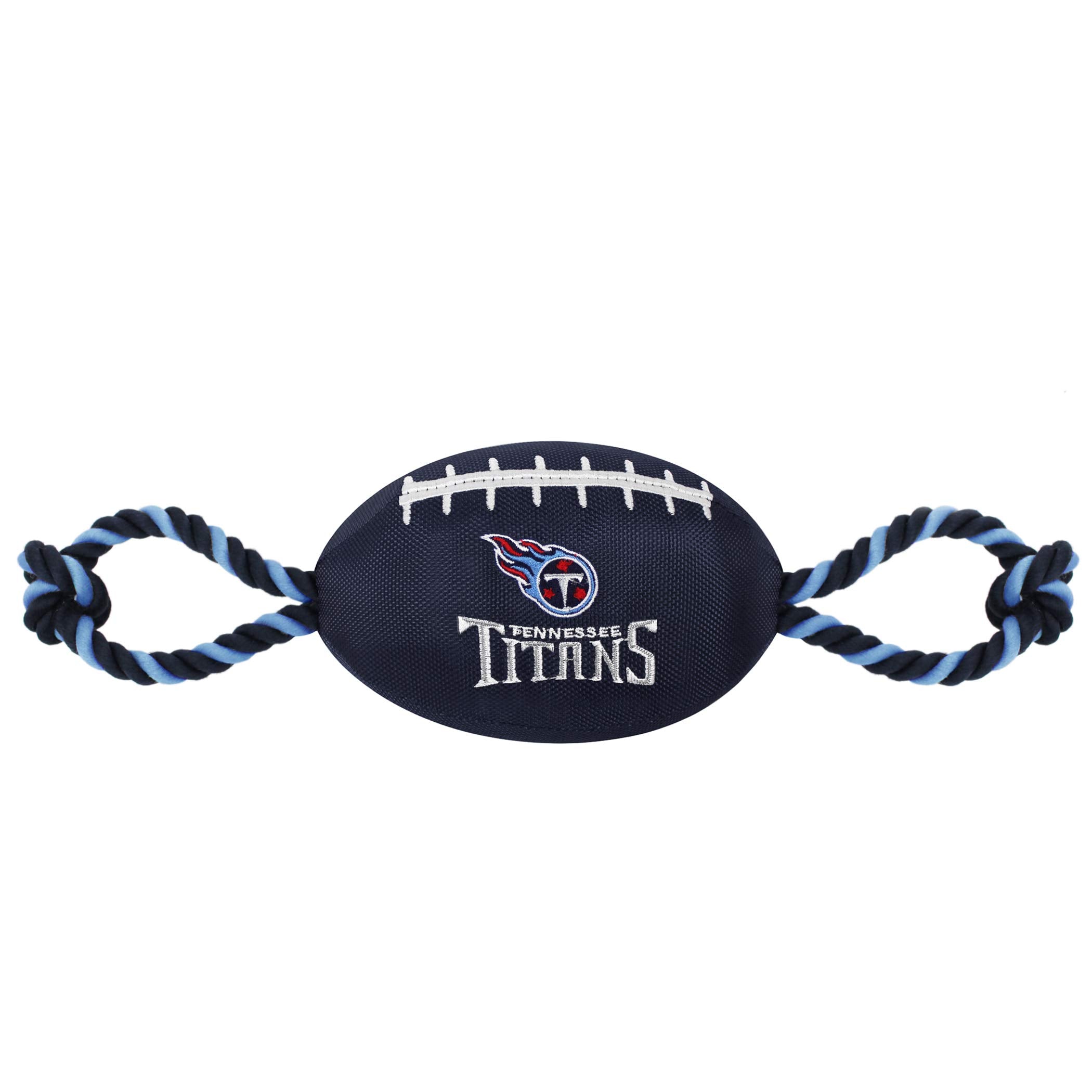 Pets First NFL Tennessee Titans Football Dog Toy, Tough Quality Nylon Materials, Strong Pull Ropes, Inner Squeaker, NFL Team Col