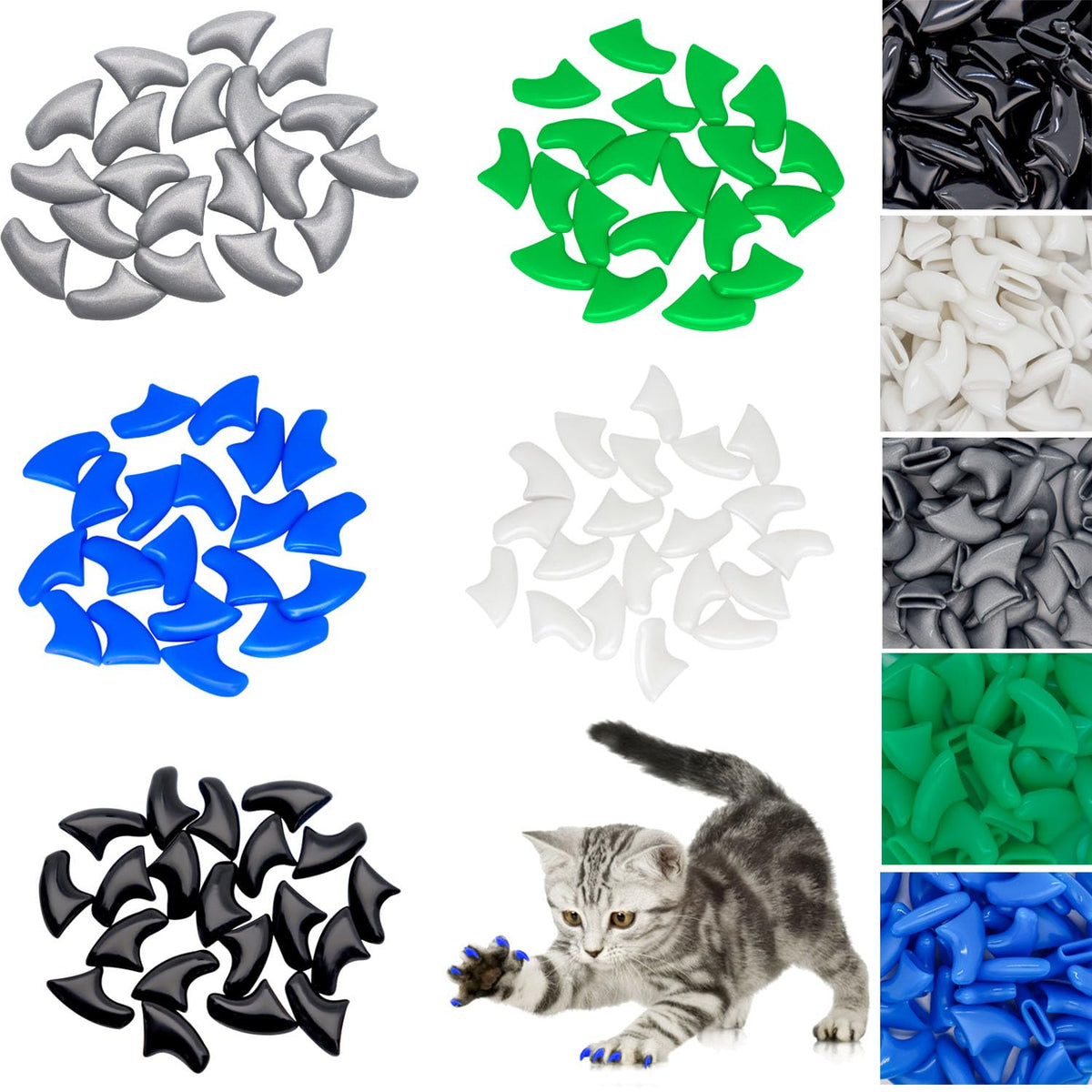 Victhy 100Pcs Boy Cat Nail Caps | Cat Nail Covers Cat Claw Covers For Boy Cat With Adhesive Glue And Applicators (S)