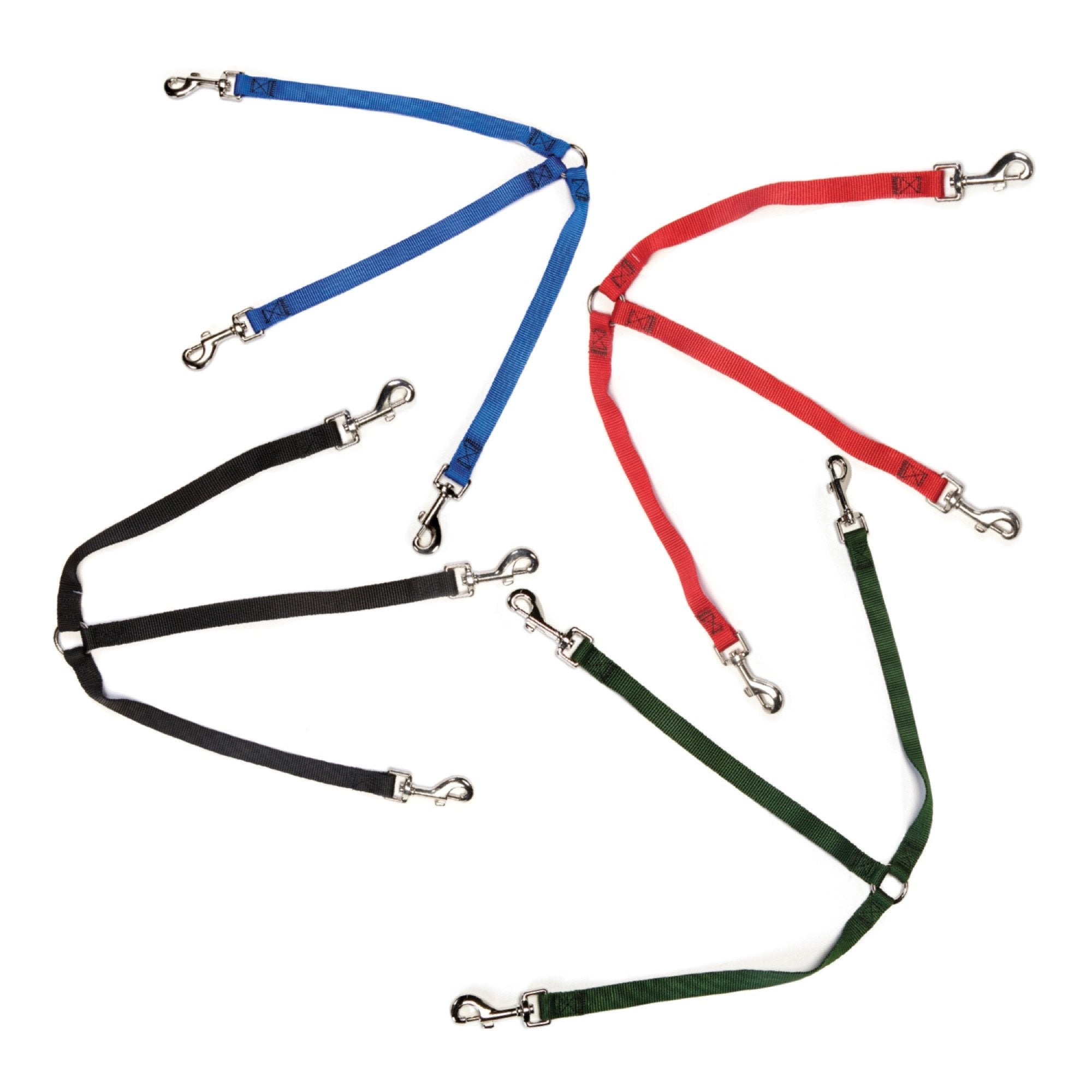 Guardian Gear 12' Nylon 3-Way Medium Dog Coupler With Nickel-Plated Swivel Clip, Black