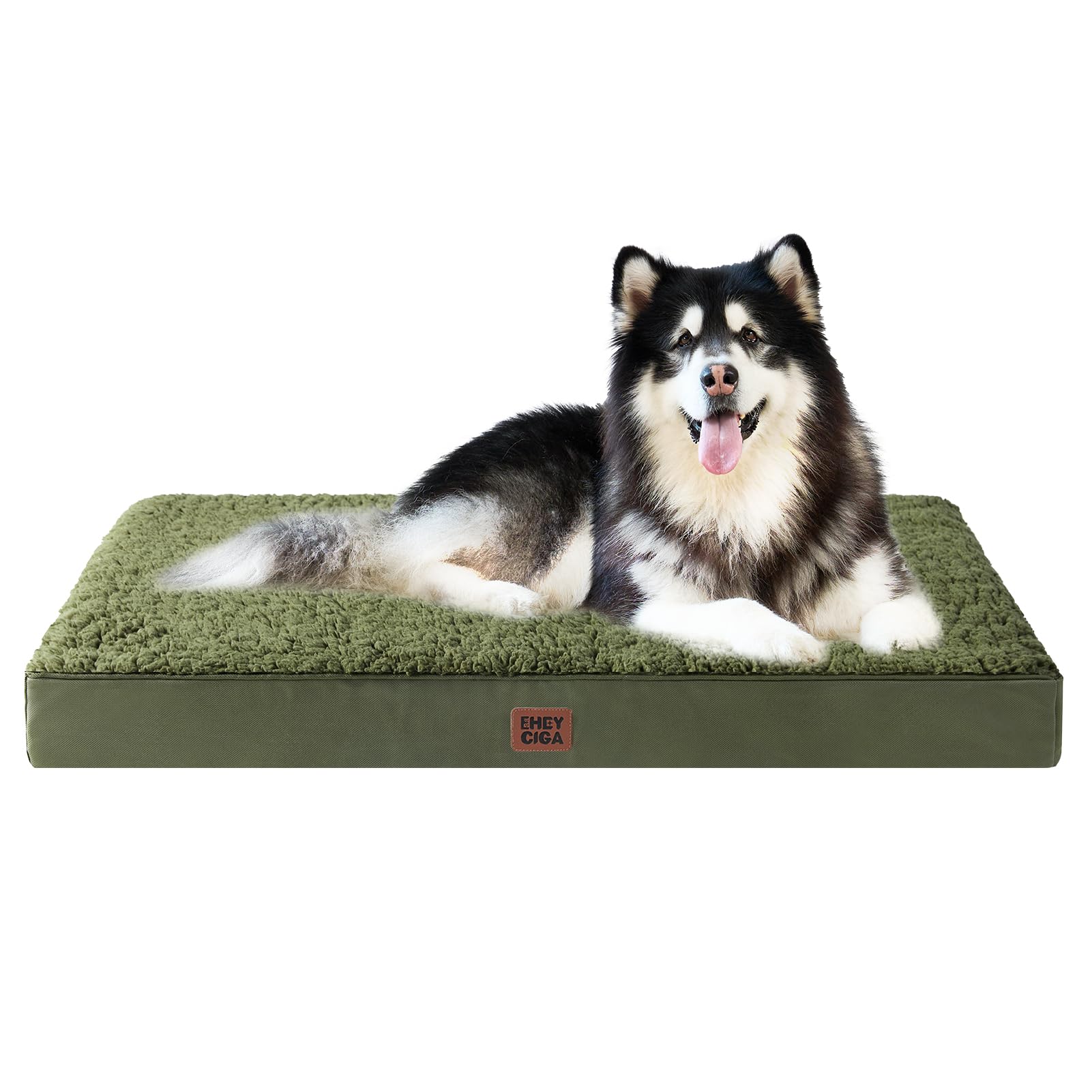 EHEYCIGA Orthopedic XXL Dog Beds for Jumbo Dogs with Removable Washable Cover,Dark Green, 50x36