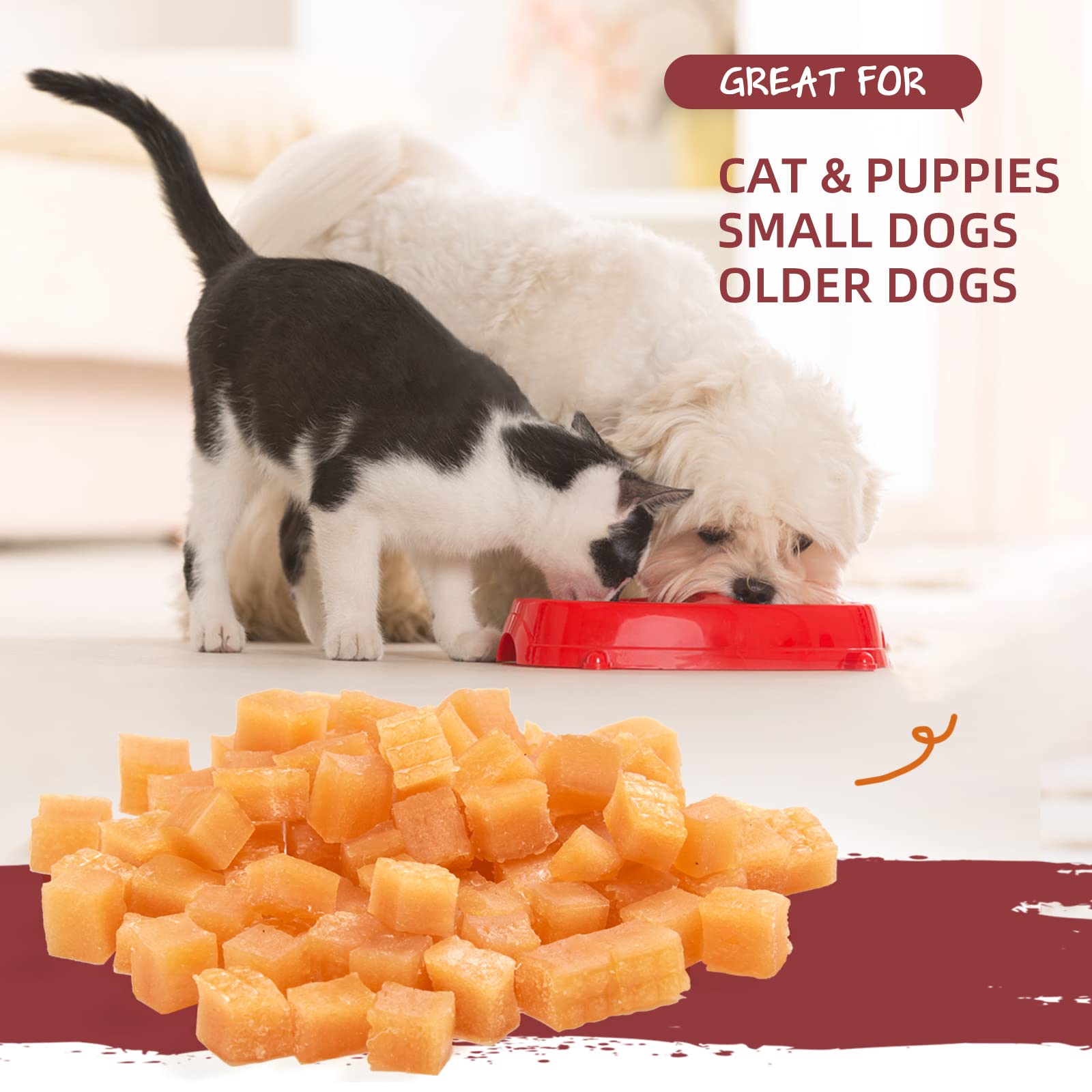 Jungle Calling Soft Chicken Treats for Dog and Cat, Natural Grain Free Chewy Food Snacks for Training Rewards for Small Dogs, Hi