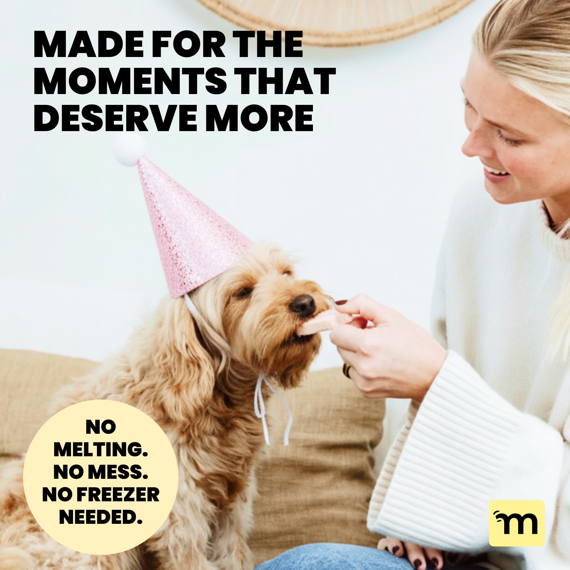MalsiPree Ice Cream Dog Birthday Treats - Grain & Lactose-Free - Freeze Dried Dog Treats - High Protein, Low Calorie & Healthy -