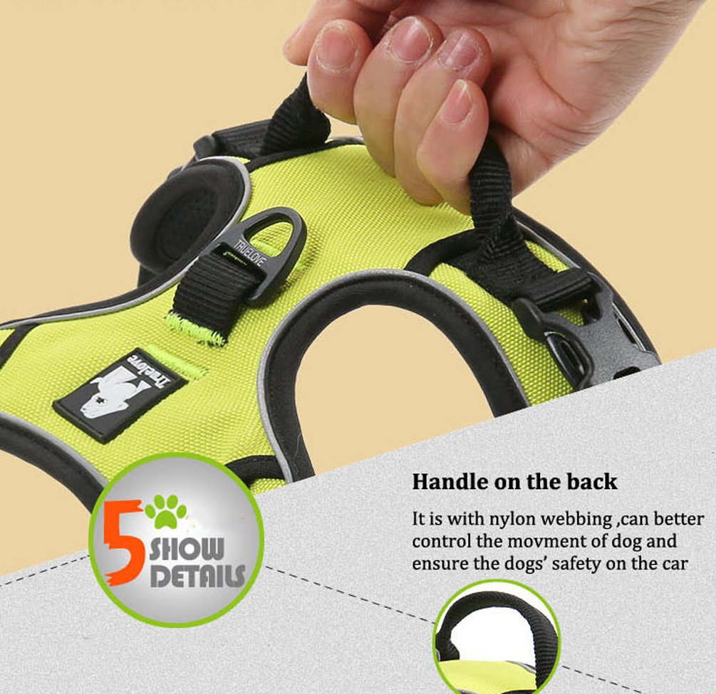 Sgoda Reflective Dog Harness, Dog Vest Harness, No Pull Pet Harness With Handle, Small, Orange