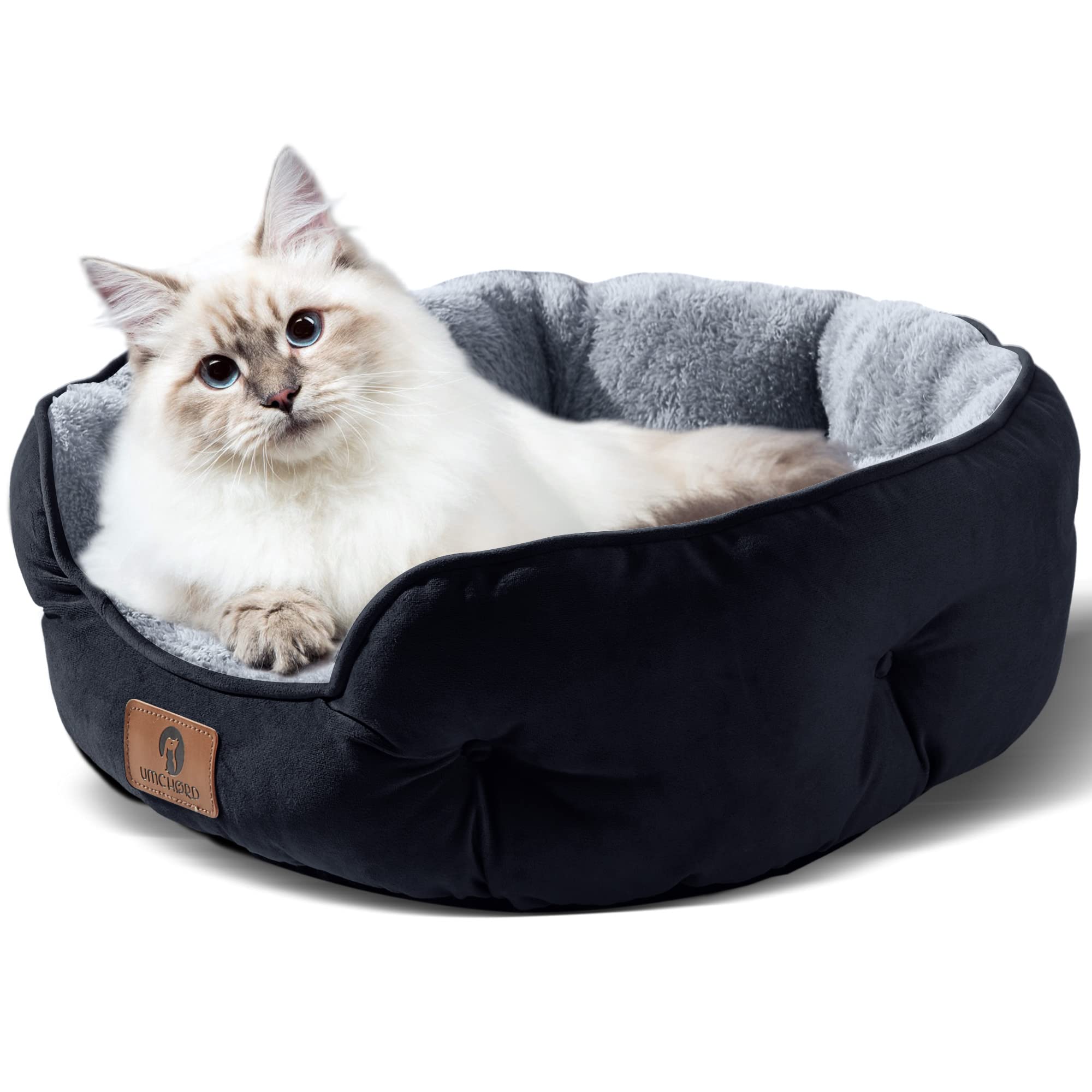 Asvin Medium Dog Bed For Medium Dogs, Large Cat Beds For Indoor Cats, Pet Bed For Puppy And Kitty, Extra Soft & Machine Washable With Anti-Slip & Water-Resistant Oxford Bottom, Brown, 25 Inches