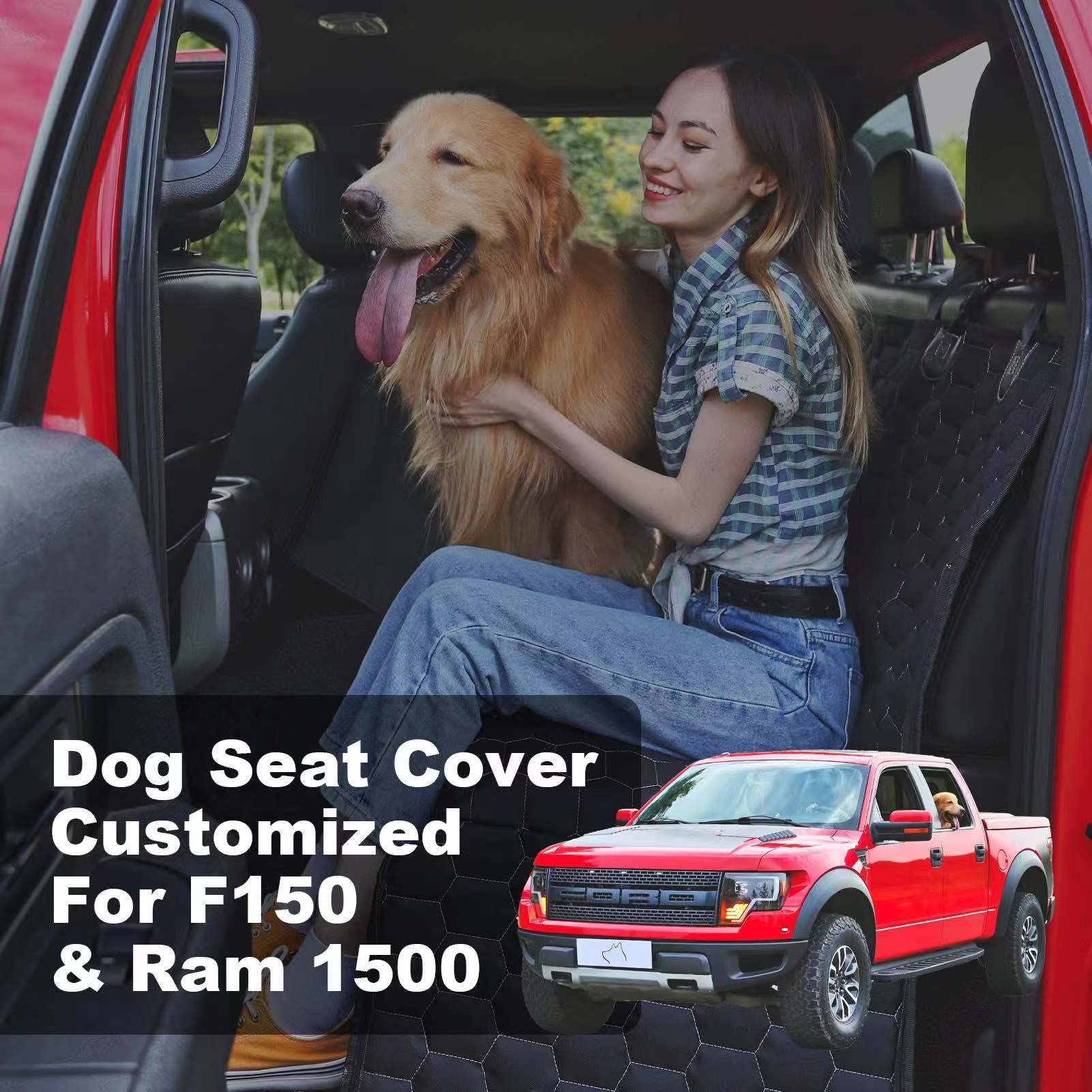 Meginc Dog Car Seat Cover For Trucks, Dog Seat Cover For Back Seat Protector F150 Ram 1500, Waterproof Dog Hammock For Truck With Mesh Window Heavy Duty Seat Cover For F-Series/Gmc Sierra/Silverado