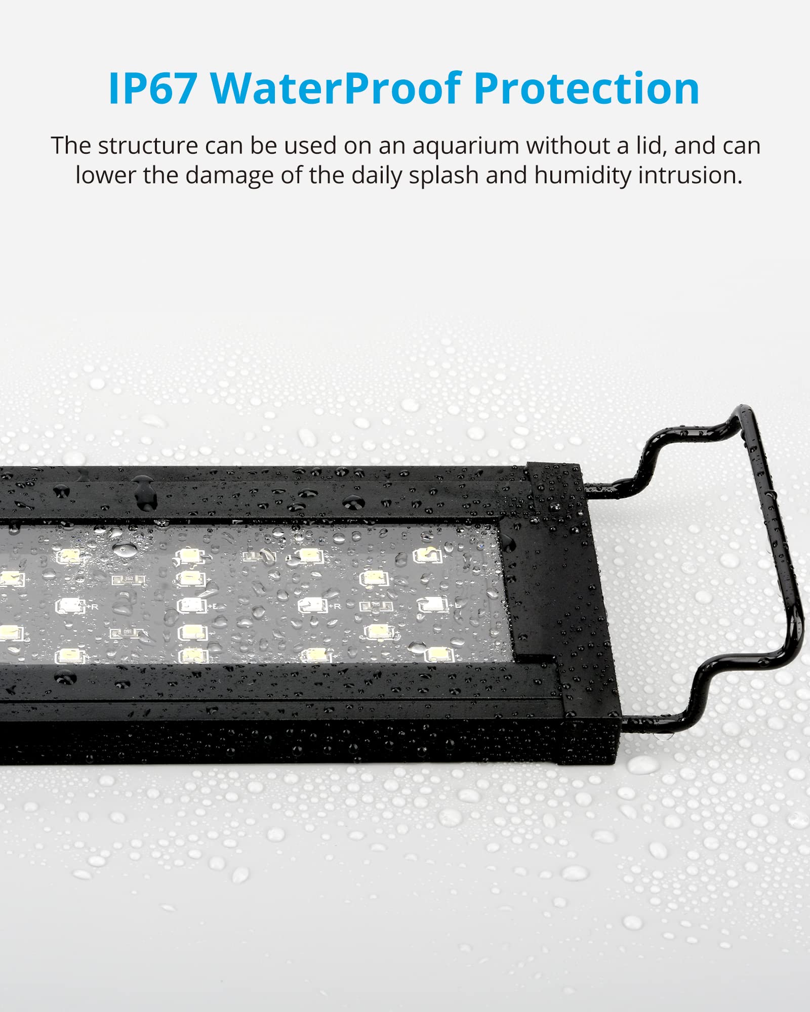 Nicrew Skyled Plus Aquarium Plant Light, Freshwater Fish Tank Light With Ramp Up And Dim Down, Spectrum Adjustable And Lighting Schedule Programmable With Controller, 48-60 Inches, 45 Watts