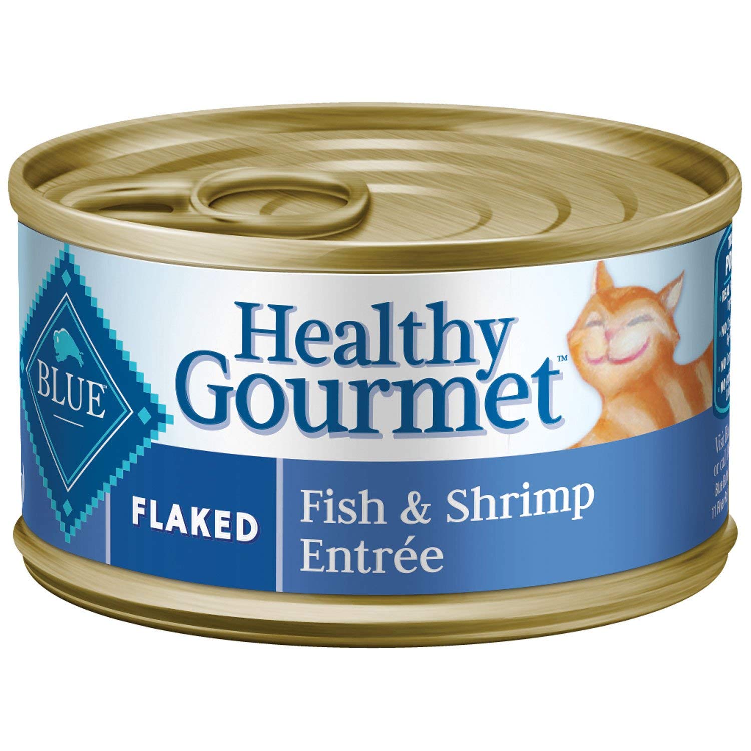 Blue Buffalo Healthy Gourmet Natural Adult Flaked Wet Cat Food Variety Pack Tuna, Chicken, Fish & Shrimp 3-Oz Cans (12 Count- 4