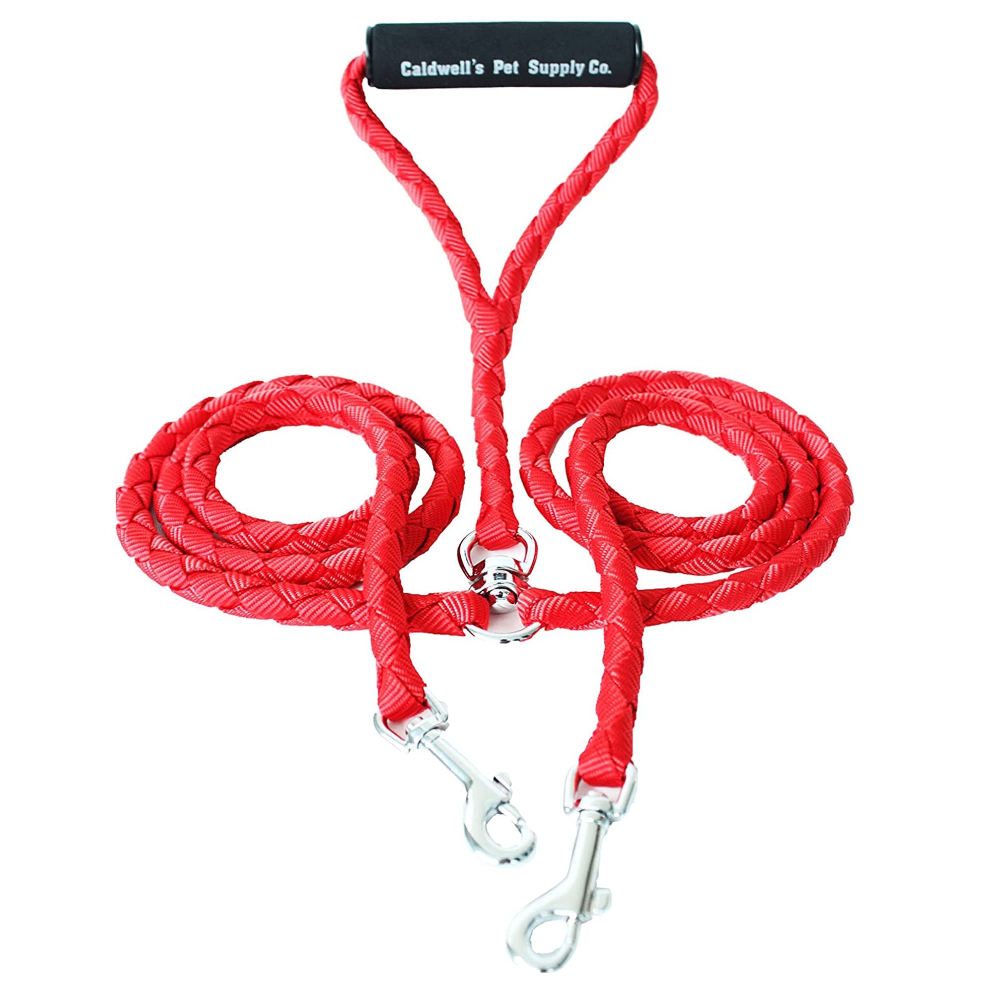 Caldwell'S Pet Supply Co. Dual Dog Leash, Double Dog Leash For Two Dogs, Tangle Free, Heavy Duty Double Ended Tandem Leashes With Padded Handle, Tangle-Free Swivel, For Small, Medium Or Large Dogs