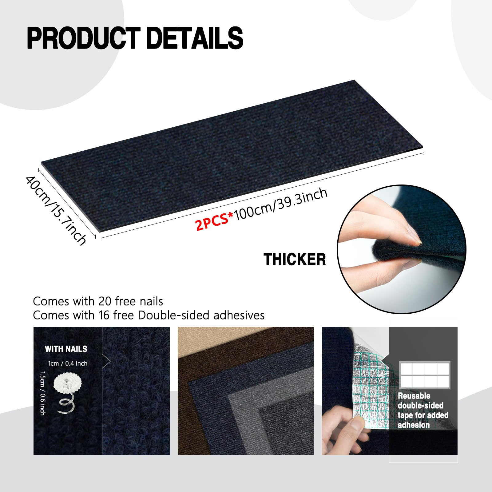 2 Pcs Total 78.7'X15.8' Cat Scratch Furniture Protector, Trimmable Couch Protector From Cat Claws, Diy Cat Scratcher For Couch