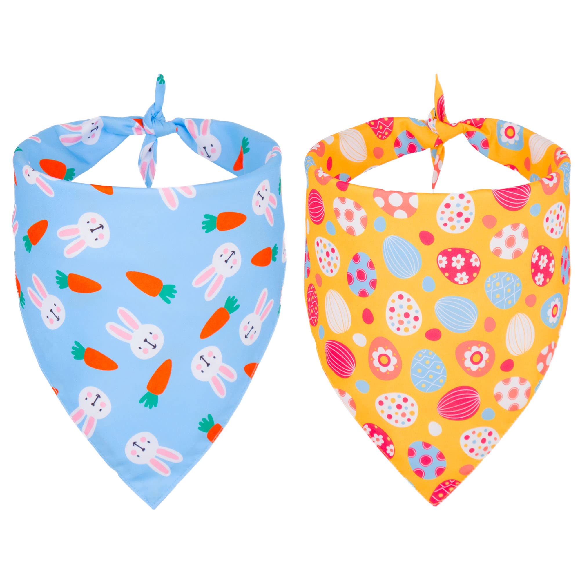 Ptdecor Easter Dog Bandana 2 Pack, Reversible Dog Holiday Festival Scarf, Multi Size, Easter Bandanas For Large And Extra Large 