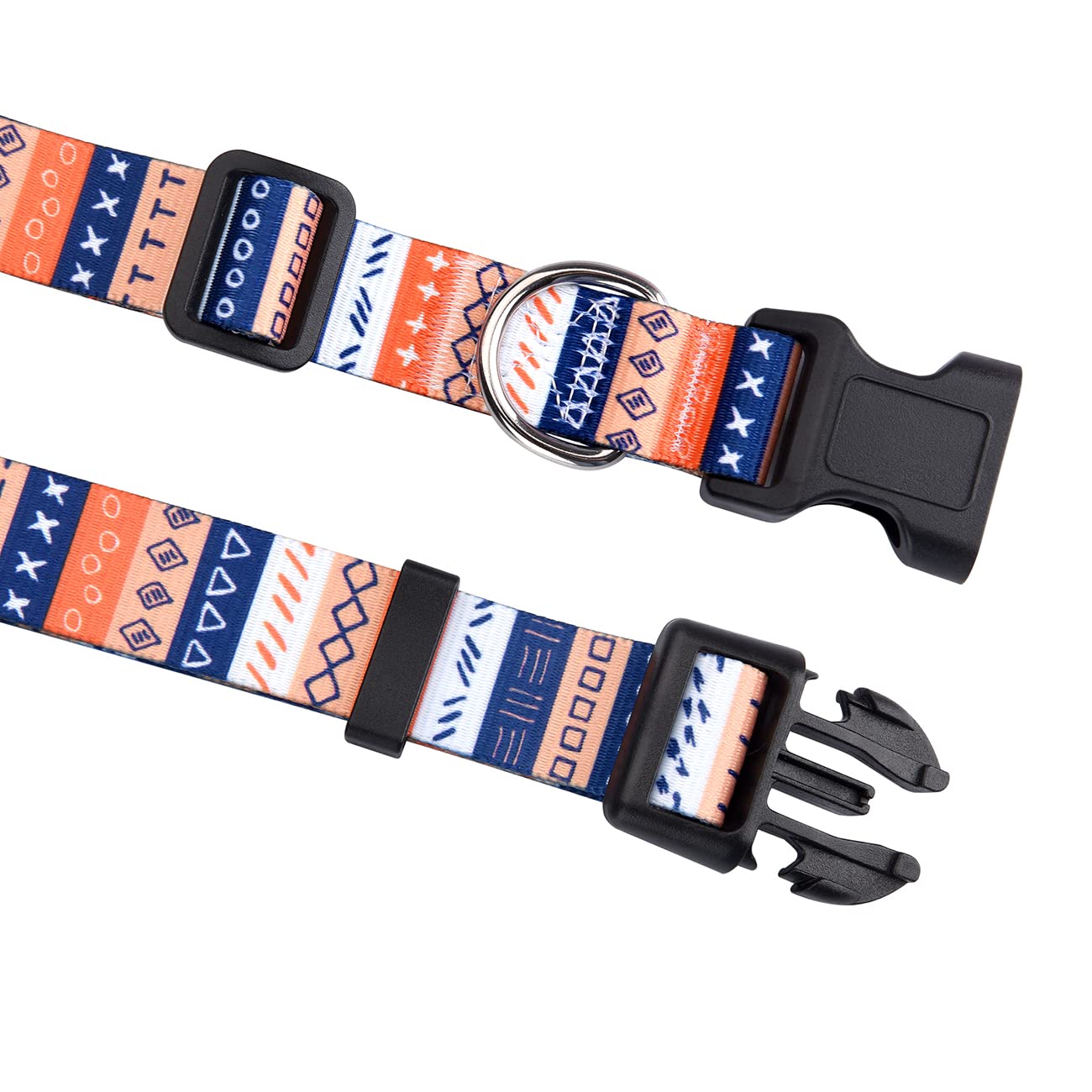Hqyddmi Dog Collar And Leash Set For Small Dogs Cats, Soft Comfy Pet Collar For Small Medium Large Dogs, Geometry Pattern For Bo