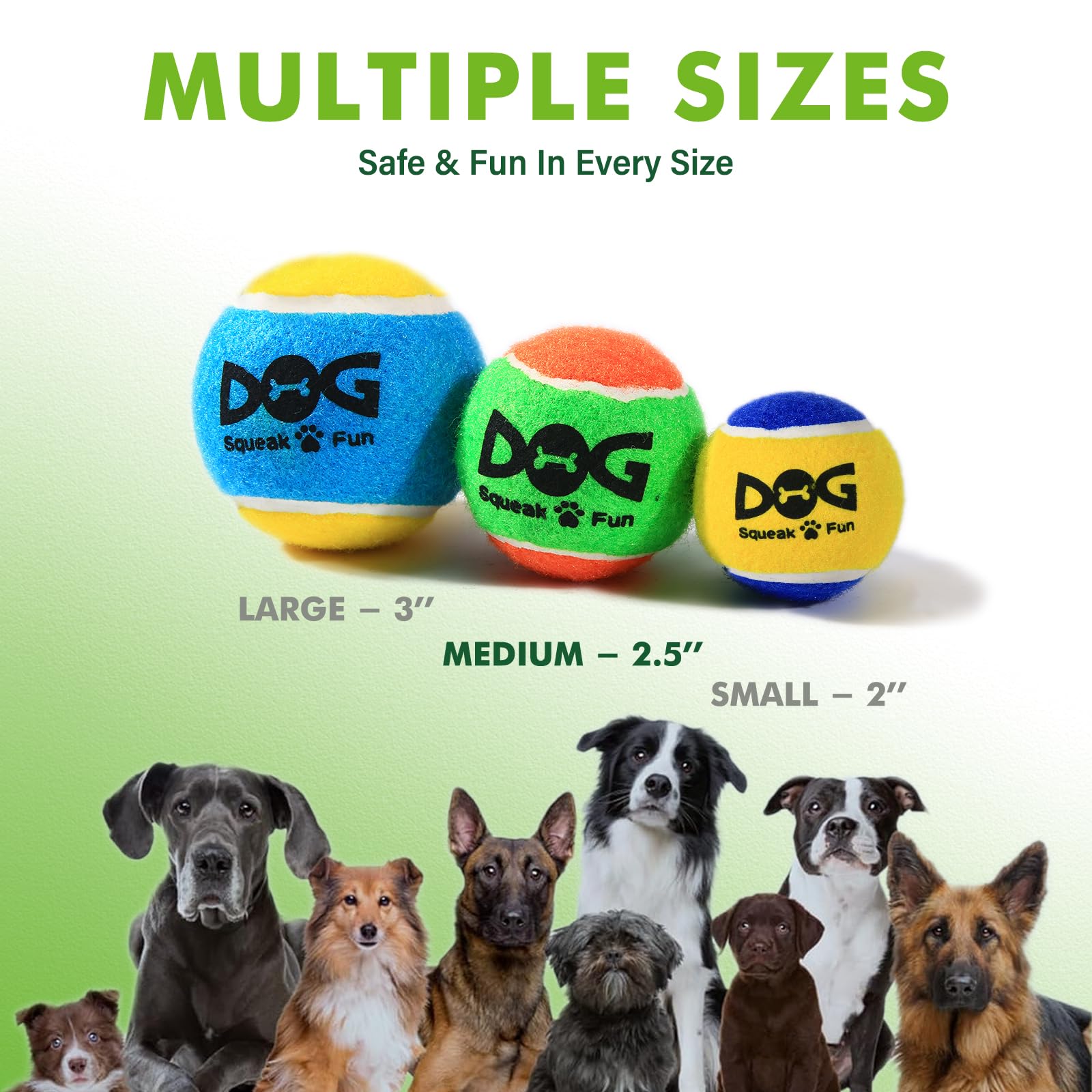 Insum Squeaky Balls For Dogs, Squeaky Dog Toys Balls For Fetch, Funny Puppy Chew Toys, Built-In Squeaker, Idea For Doggie Birthd