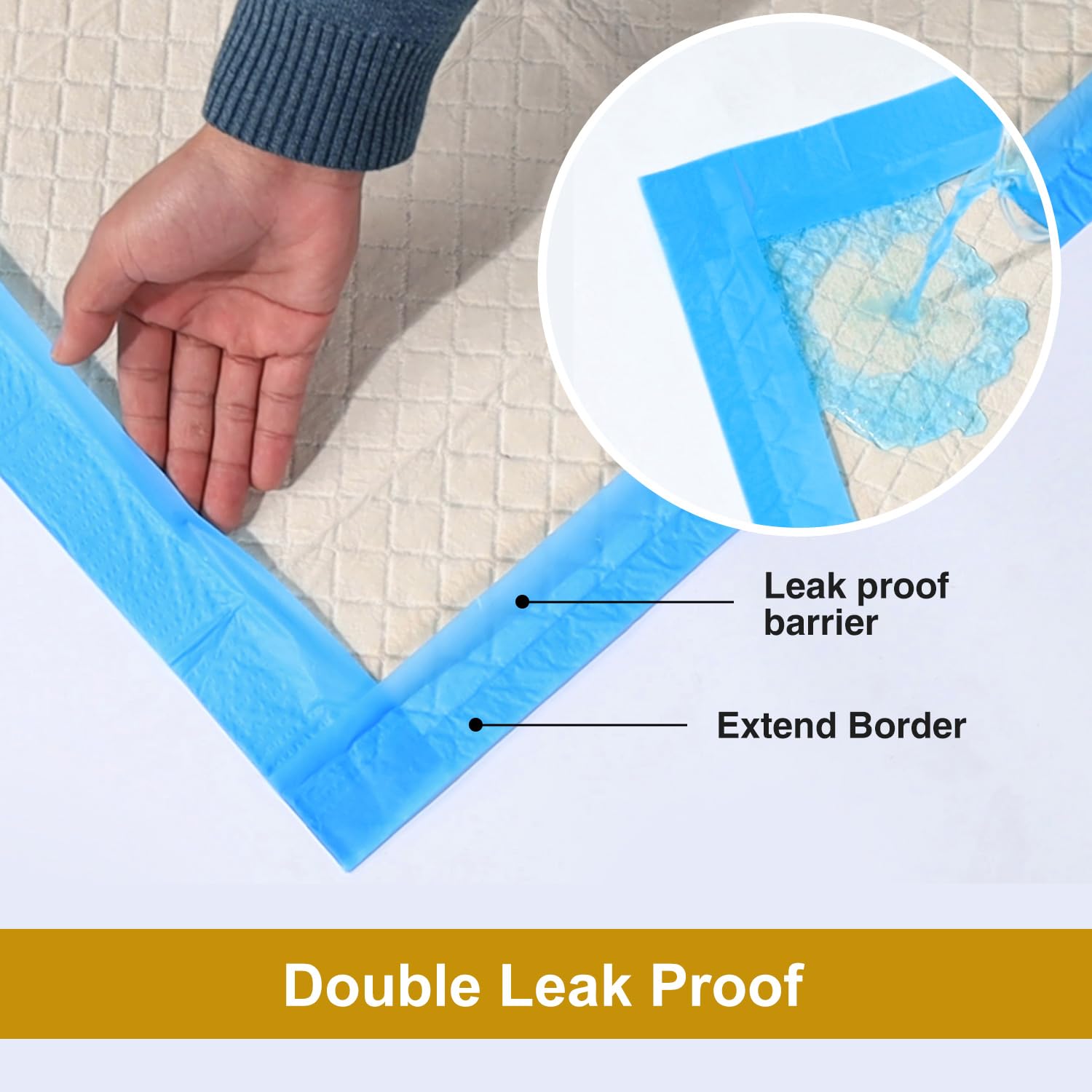 Gardner Pet Ultra Absorbent Thicker Dog Pee Pads Rugular 22 x22  Leak-Proof Odor-Control Small Blue Puppy Training Pads Full Edg