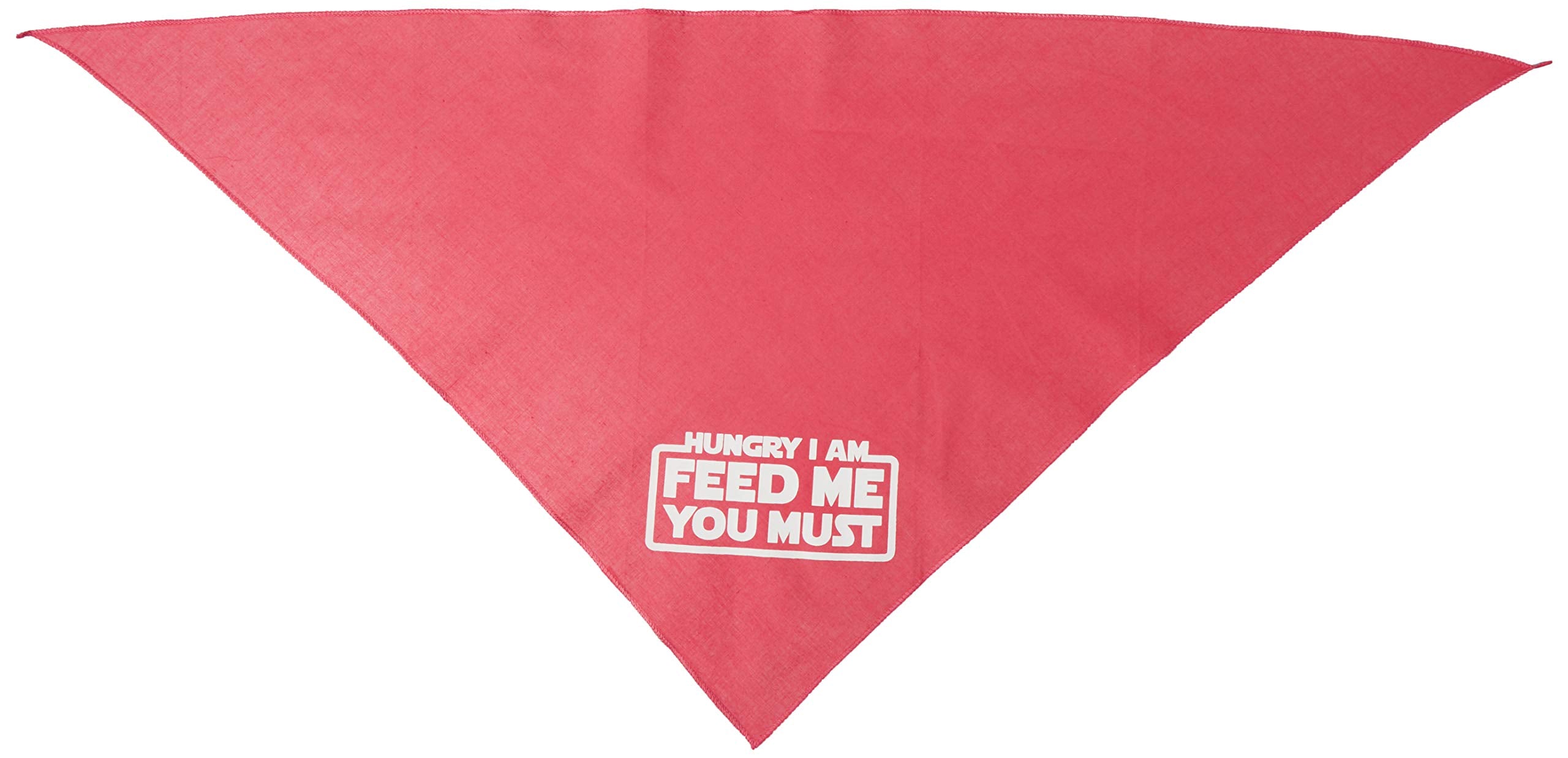Pet and Dog Bandana Screen Printed, &quot;Hungry I Am, Feed Me You Must&quot; Bright Pink Large