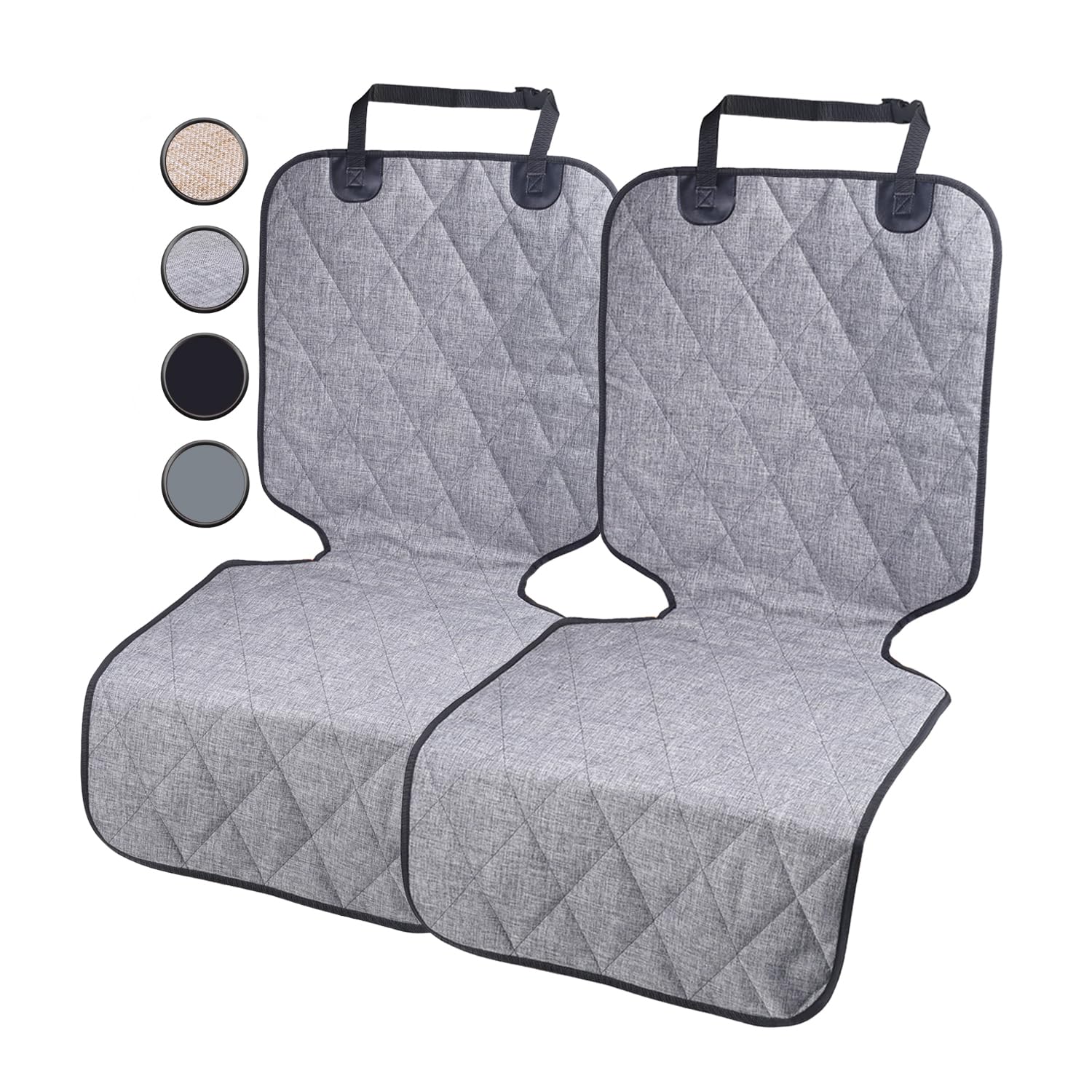 Vivaglory Front Dog Seat Covers, 2Pack No-Skirt Design 4 Layers Quilted & Durable 600 Denier Oxford Dog Seat Cover With Anti-Sli