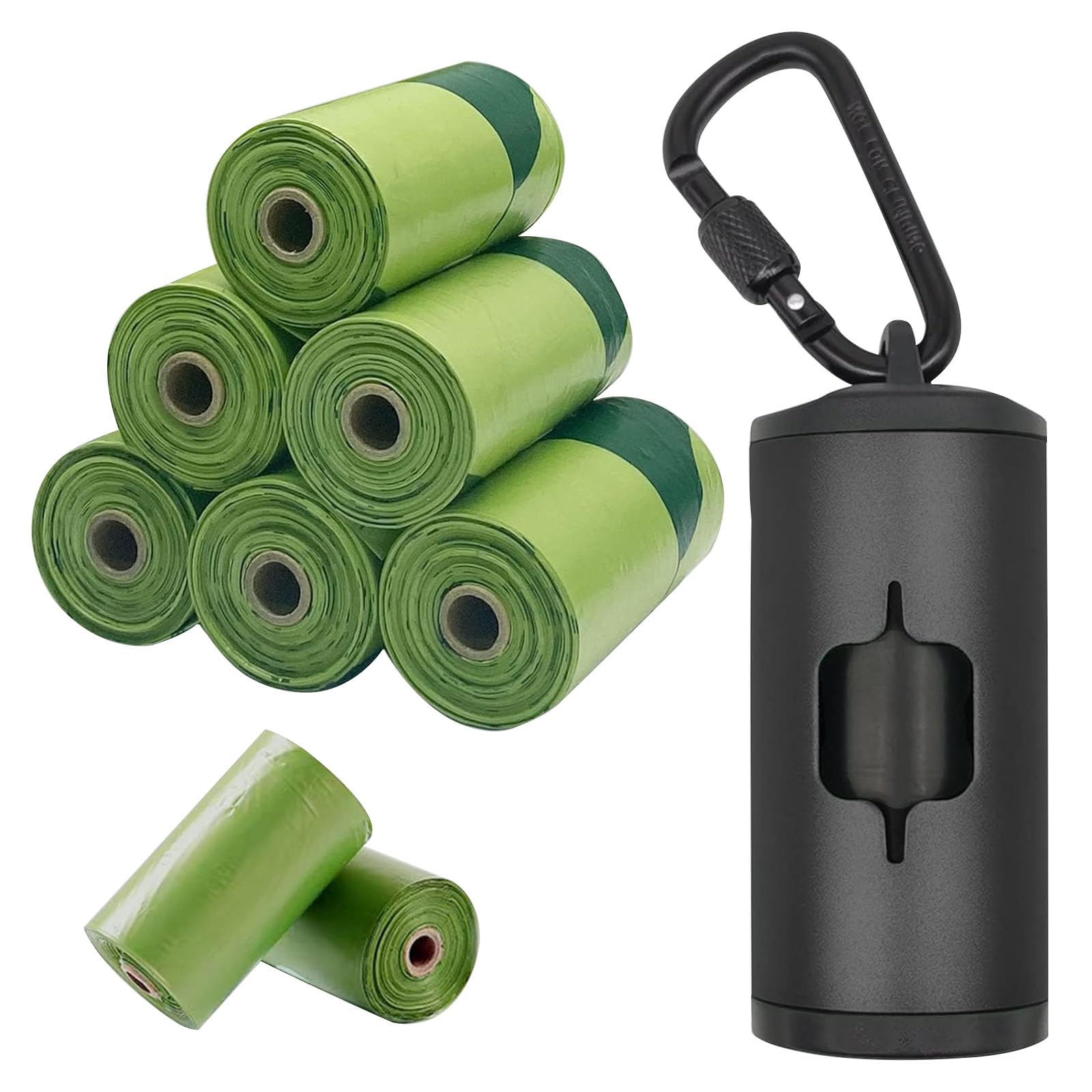 Shaouman Metal Dog Poop Bags Holder Aluminum Poo Bags Dispenser With Pet Waste Bags 3 Leash Clasp And Elastic Rope For Used Bags(1 Holder 135 Bags,Black)