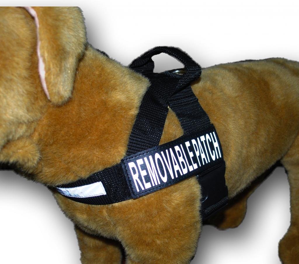 Do Not Pet Nylon Strap Service Dog Harness No Pull Guide Assistance Comes With 2 Reflective Do Not Pet Removable Patches. Please Measure Your Dog Before Ordering.