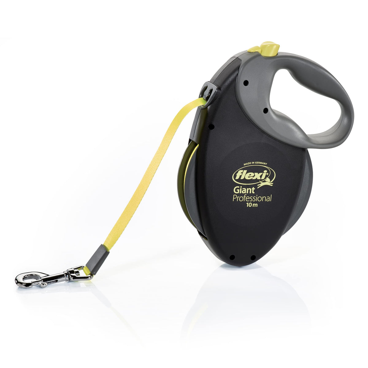 Flexi Giant Professional Neon Tape Black 10M Retractable Dog Leash/Lead For Dogs Up To 50Kgs/110Lbs