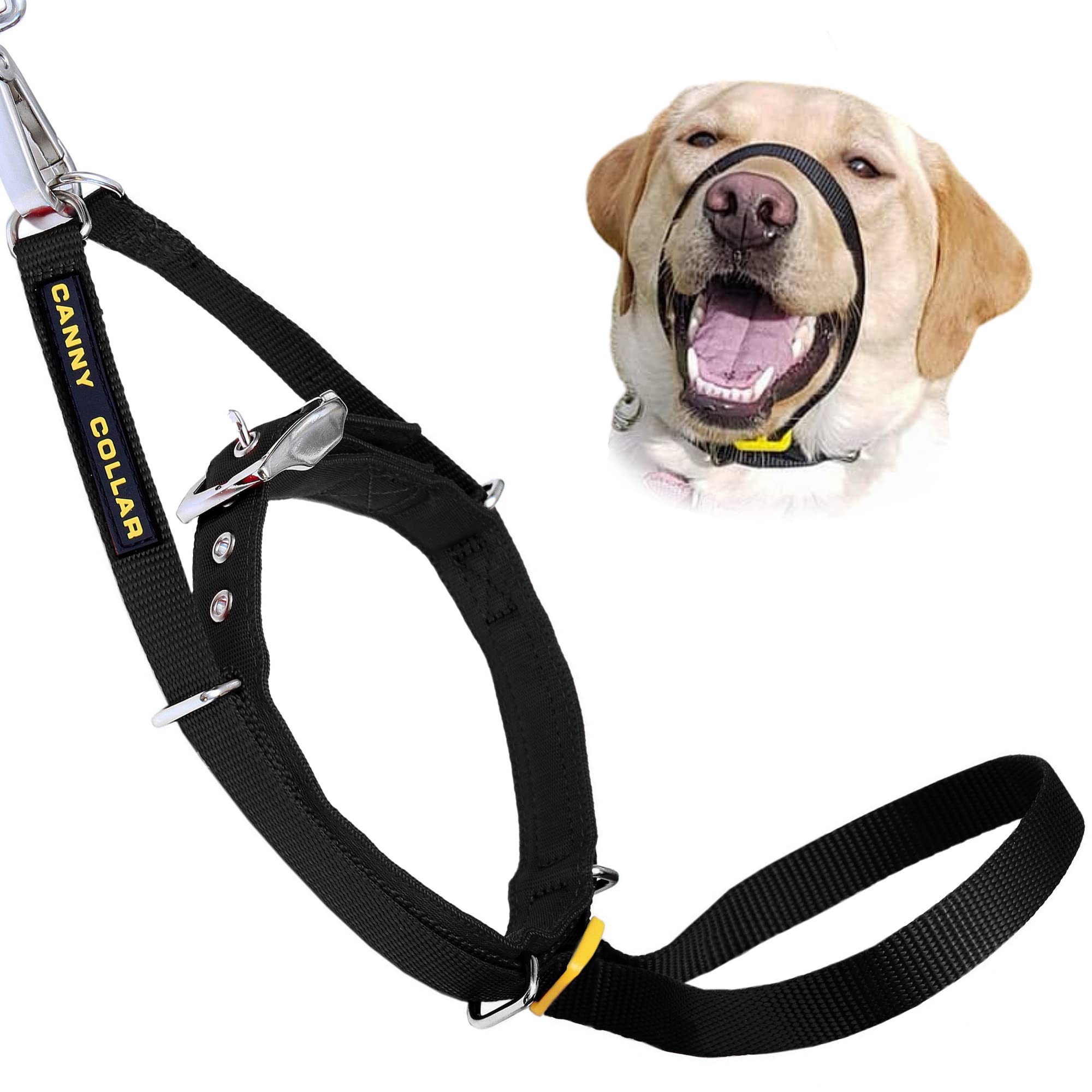 Canny Collar No-Pull Dog Collar - The Kind, Gentle Head Collar For Dogs| Dog Training Tool For Easier Dog Walking | Black - Size