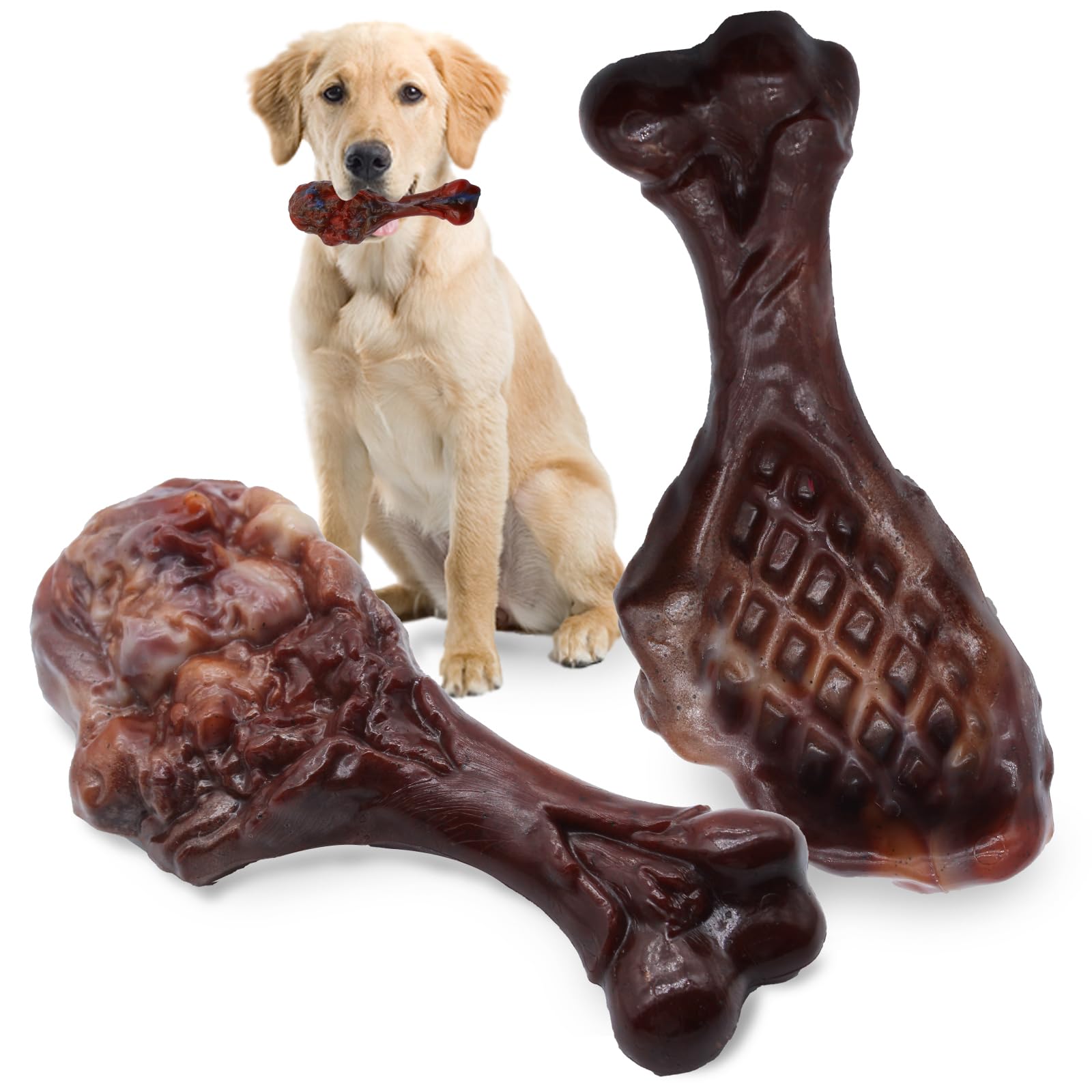 Dog Chew Toys For Aggressive Chewers, Indestructible Dog Toy For For Medium/Large Breed, Tough Nylon Teething Bone Toy To Keep T