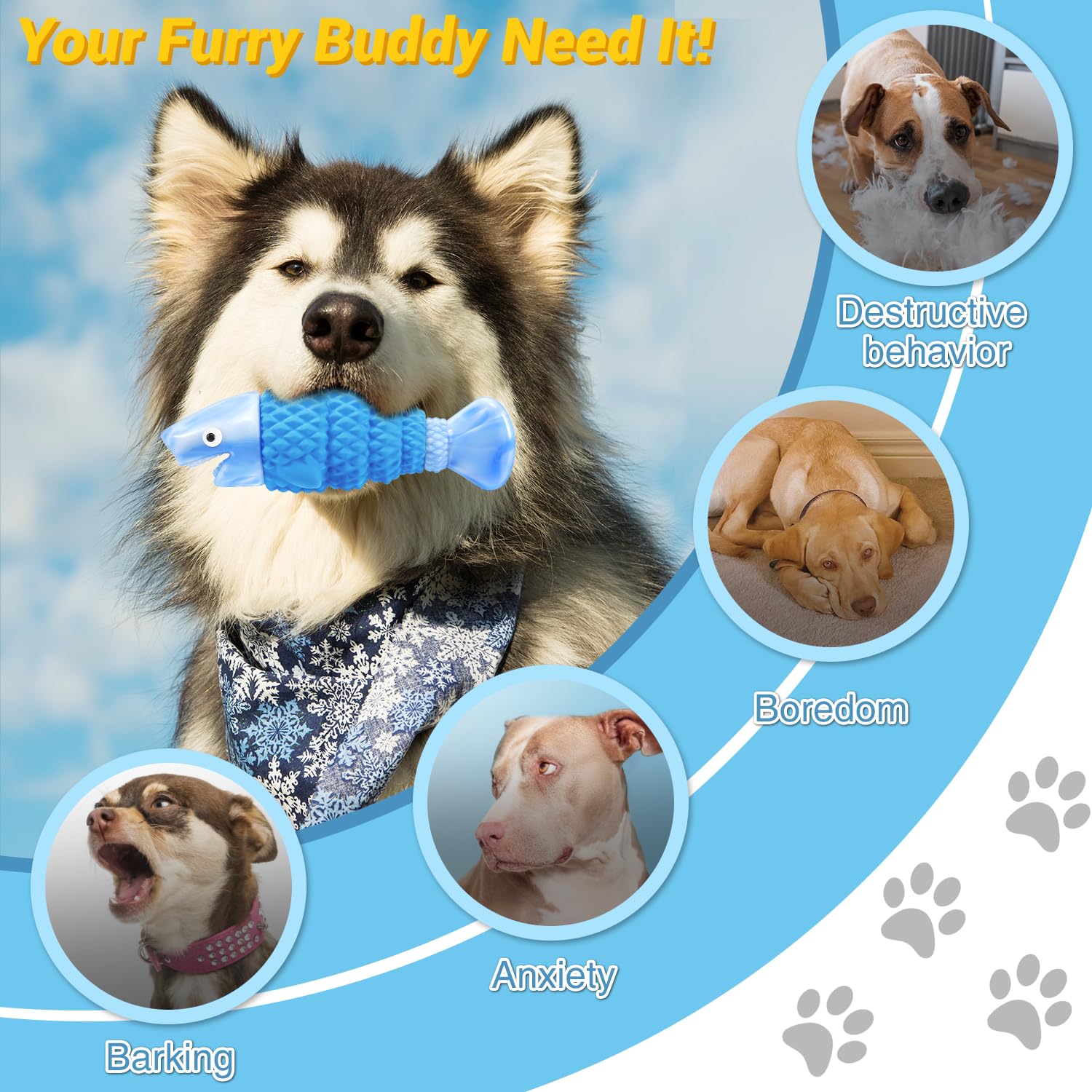 WinTour Tough Dog Toys for Aggressive Chewers, Indestructible Dog Chewers for Medium & Large Breeds, Squeaky Durable Chew Toys t