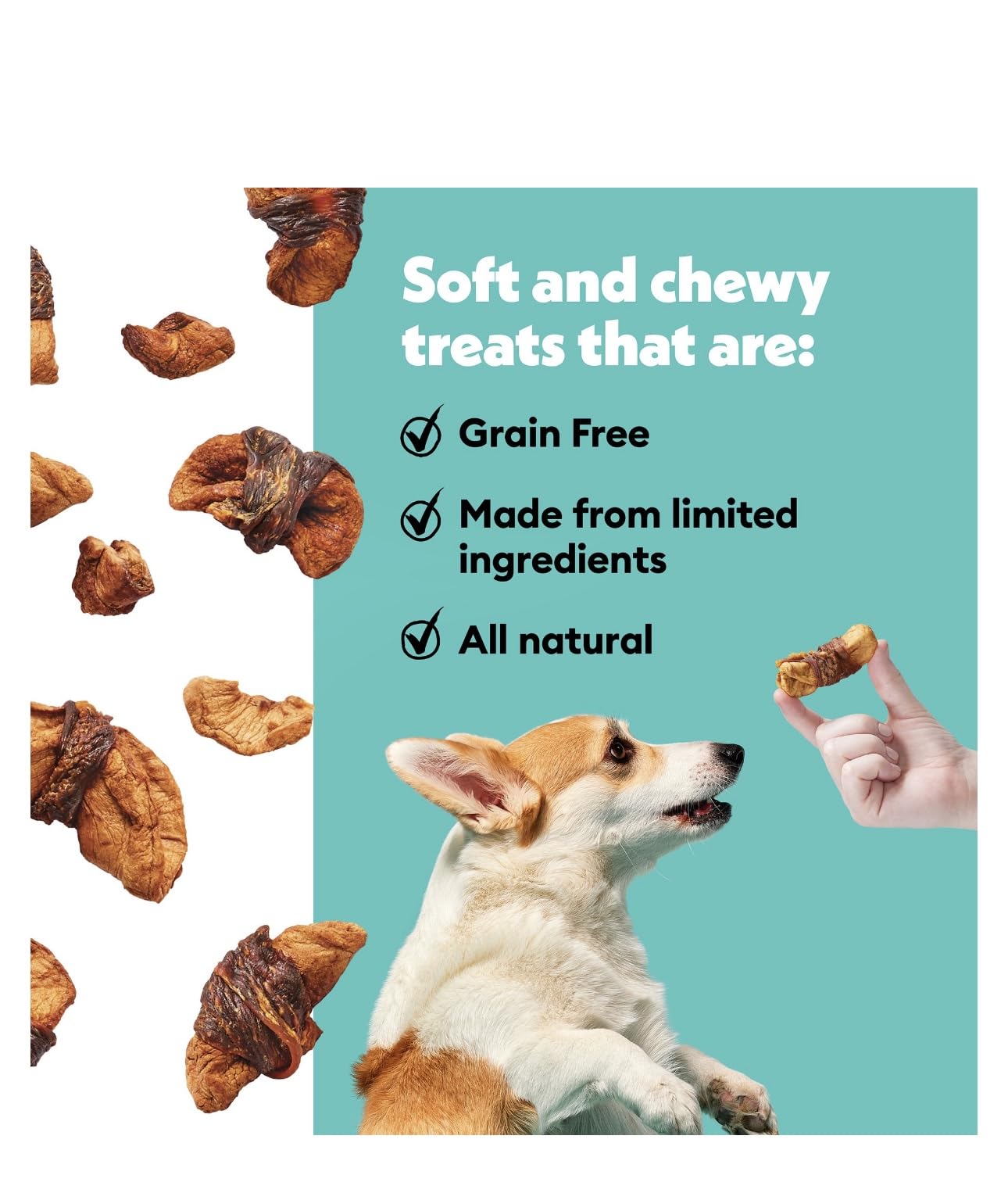Wiggles & Wags Chicken & Apple Twists Dog Treats, 16 oz, with DN Essentials Bone Shaped Waste Bag Dispenser & Free Roll