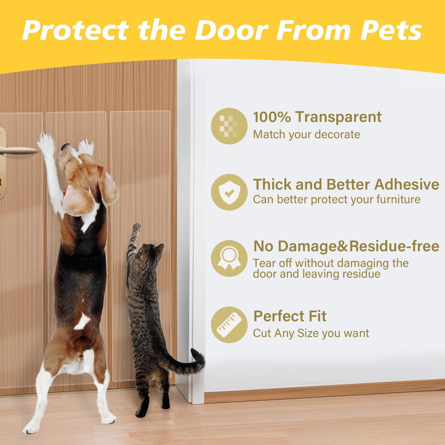 yongjoy Anti-Cat Scratch Furniture Protector, Vinyl Sticky Tape, 158" x 11.8", Transparent, Model 005
