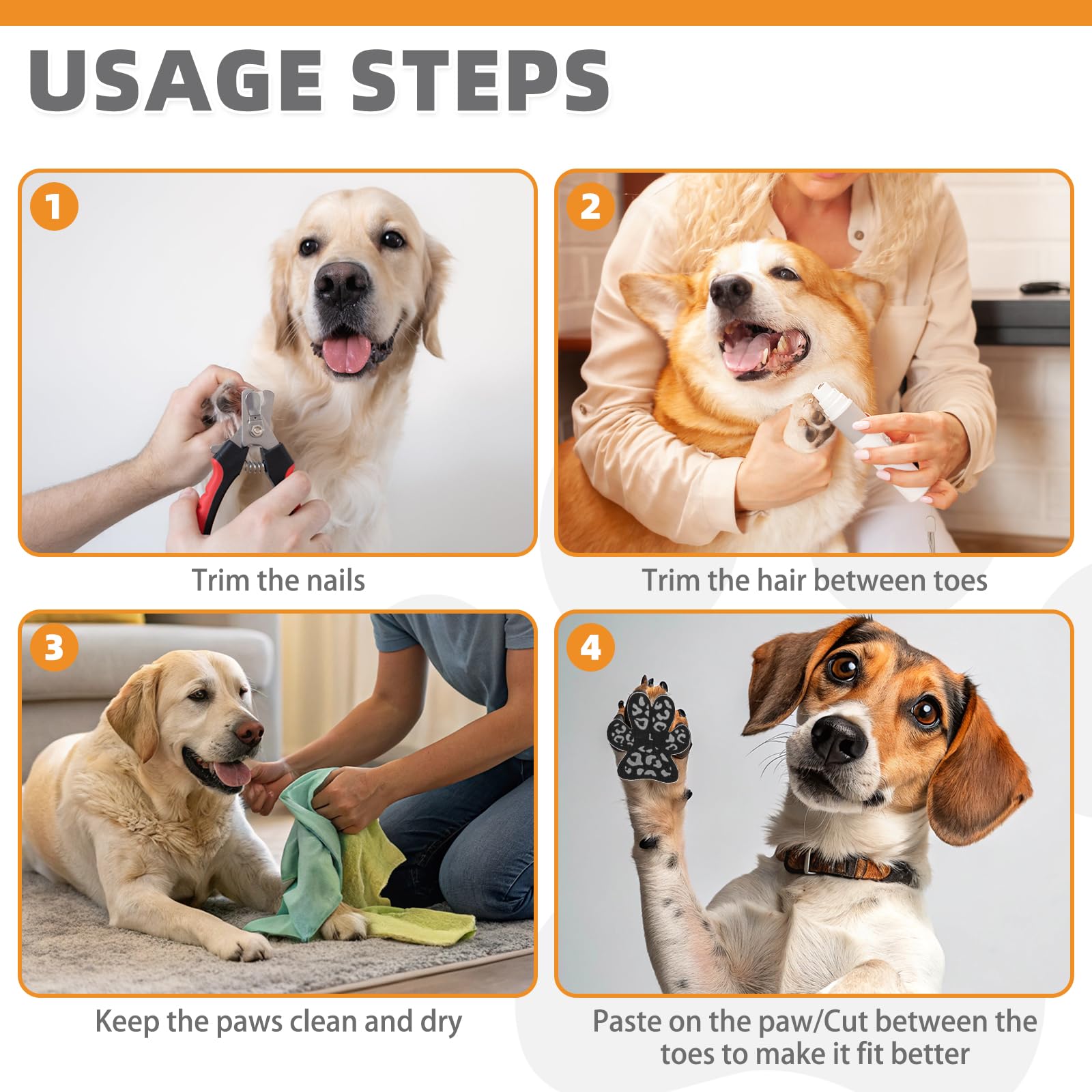 Kooltail Anti-Slip Dog Paw Protector Gripper Traction Pads For Hot Pavement, Dog Feet Stickers With Stronger Adhesive On Hardwoo
