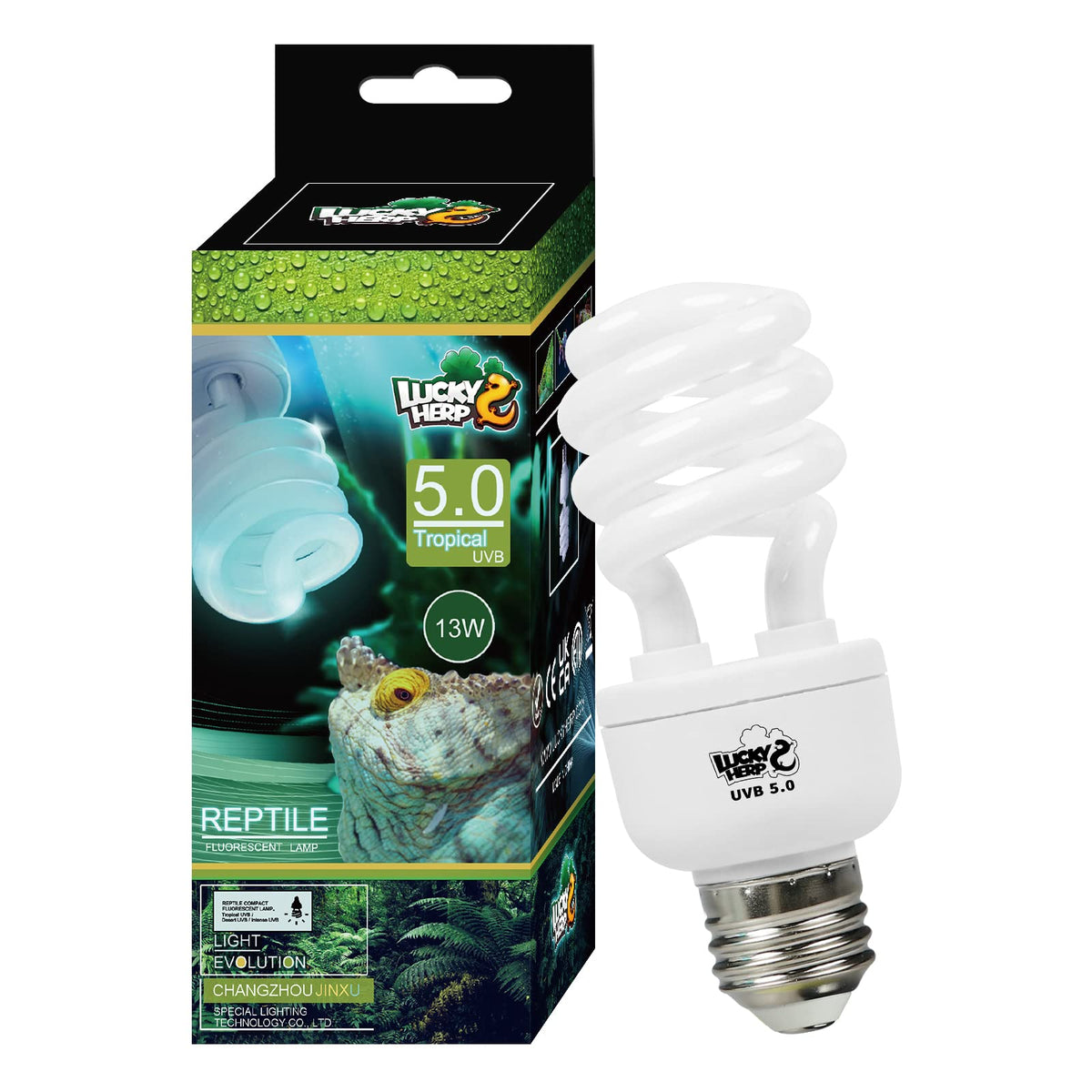 Lucky Herp Reptile Uva Uvb Light 5.0 13W Compact Fluorescent Tropical Terrarium Lamp