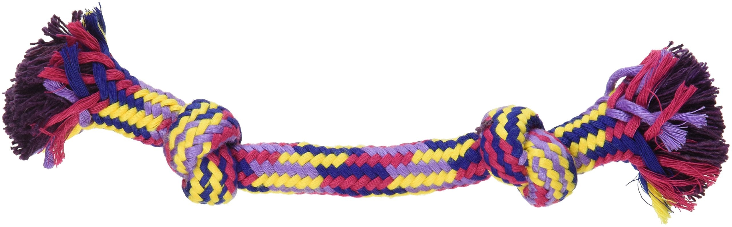 Mammoth Flossy Chews Braidys 2 Knot Rope Bone Small - 9' Long - Pack Of 3