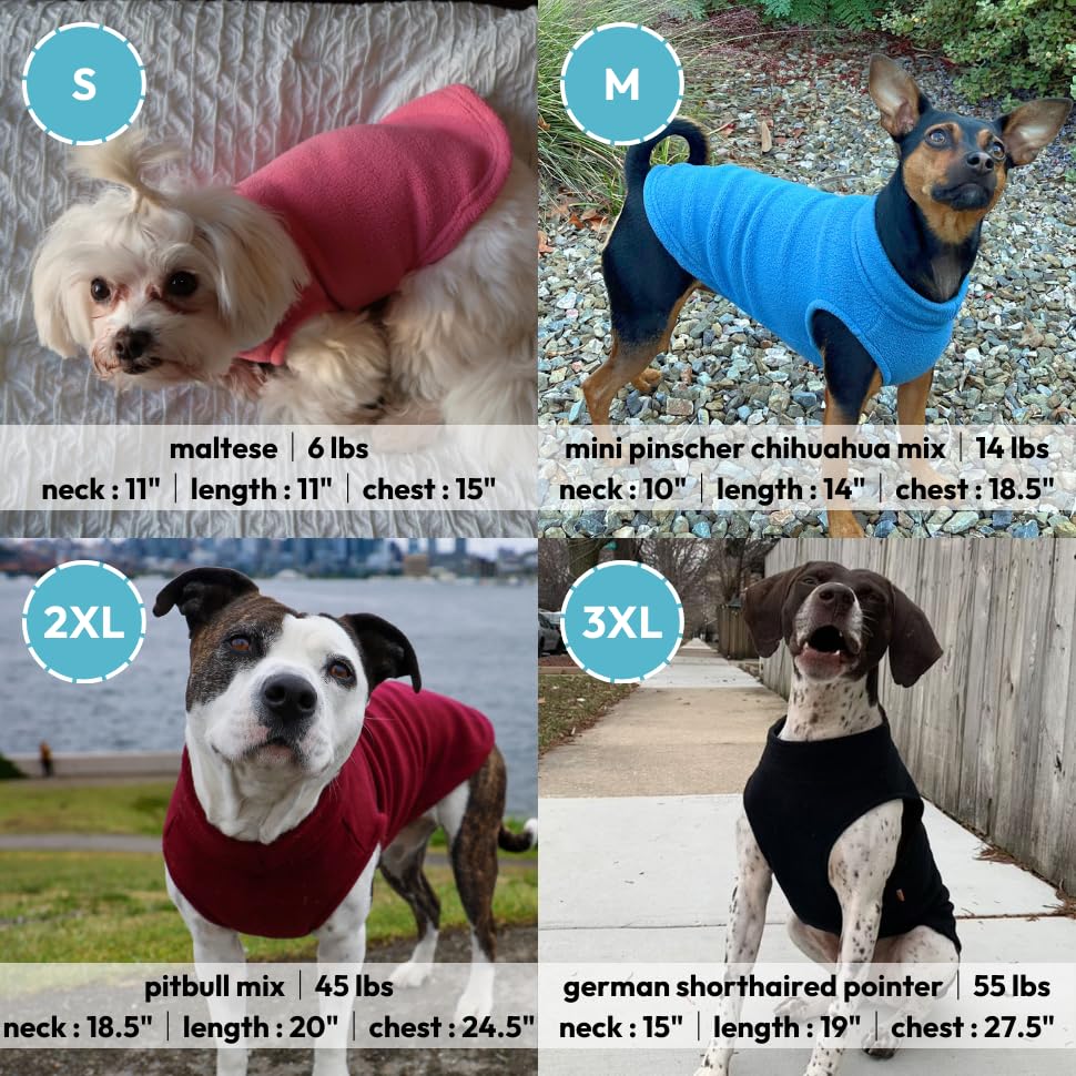 Gooby Stretch Fleece Vest Dog Sweater - Burgundy, 6X-Large - Warm Pullover Super Stretchy Fleece Dog Jacket for Small to Large D