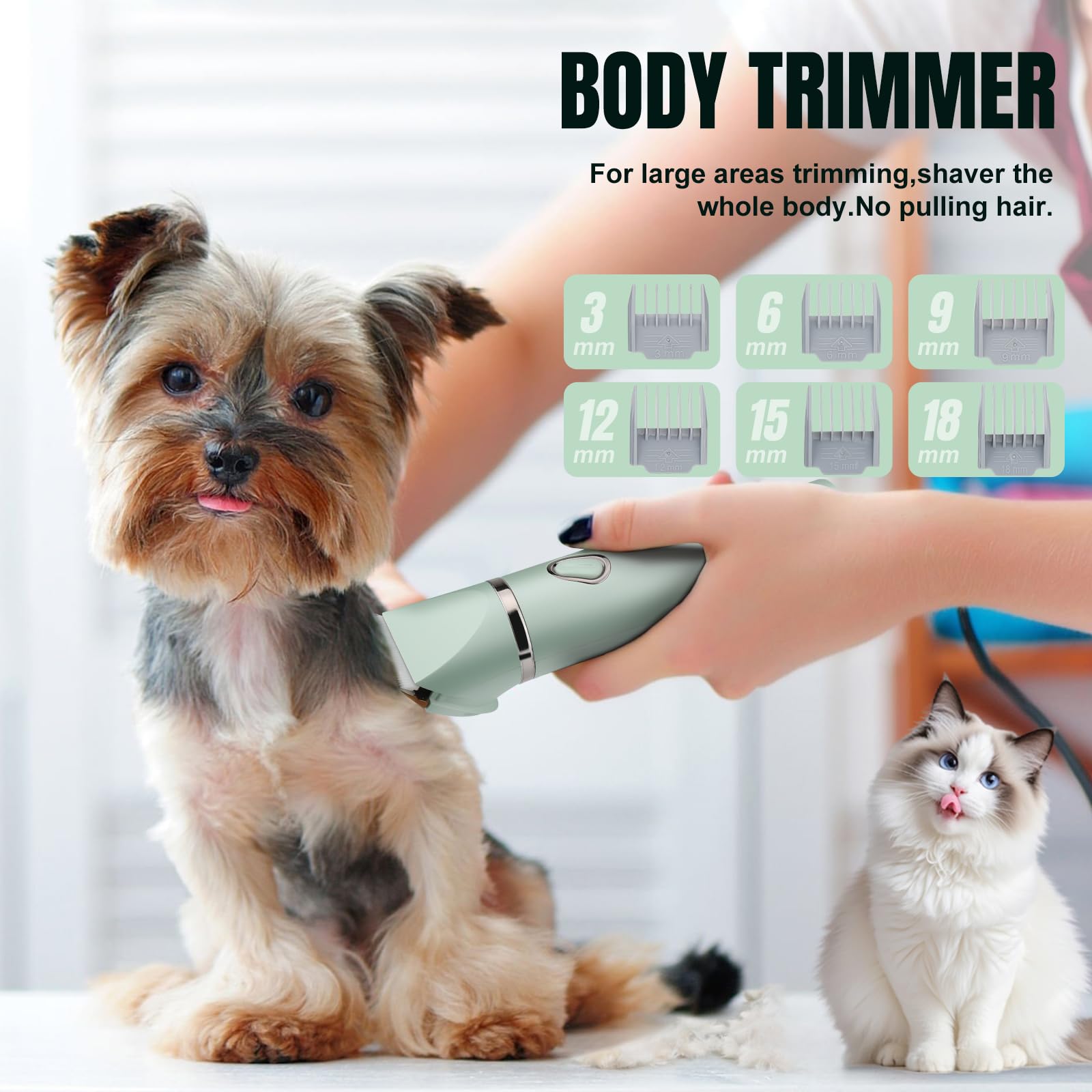 Lanumi 4 In 1 Dog Pet Clipper Trimmer Set Rechargeable Paw Trimmer Low Noise Nail Grinder Dog Cat Shaver For Grooming Paws, Face
