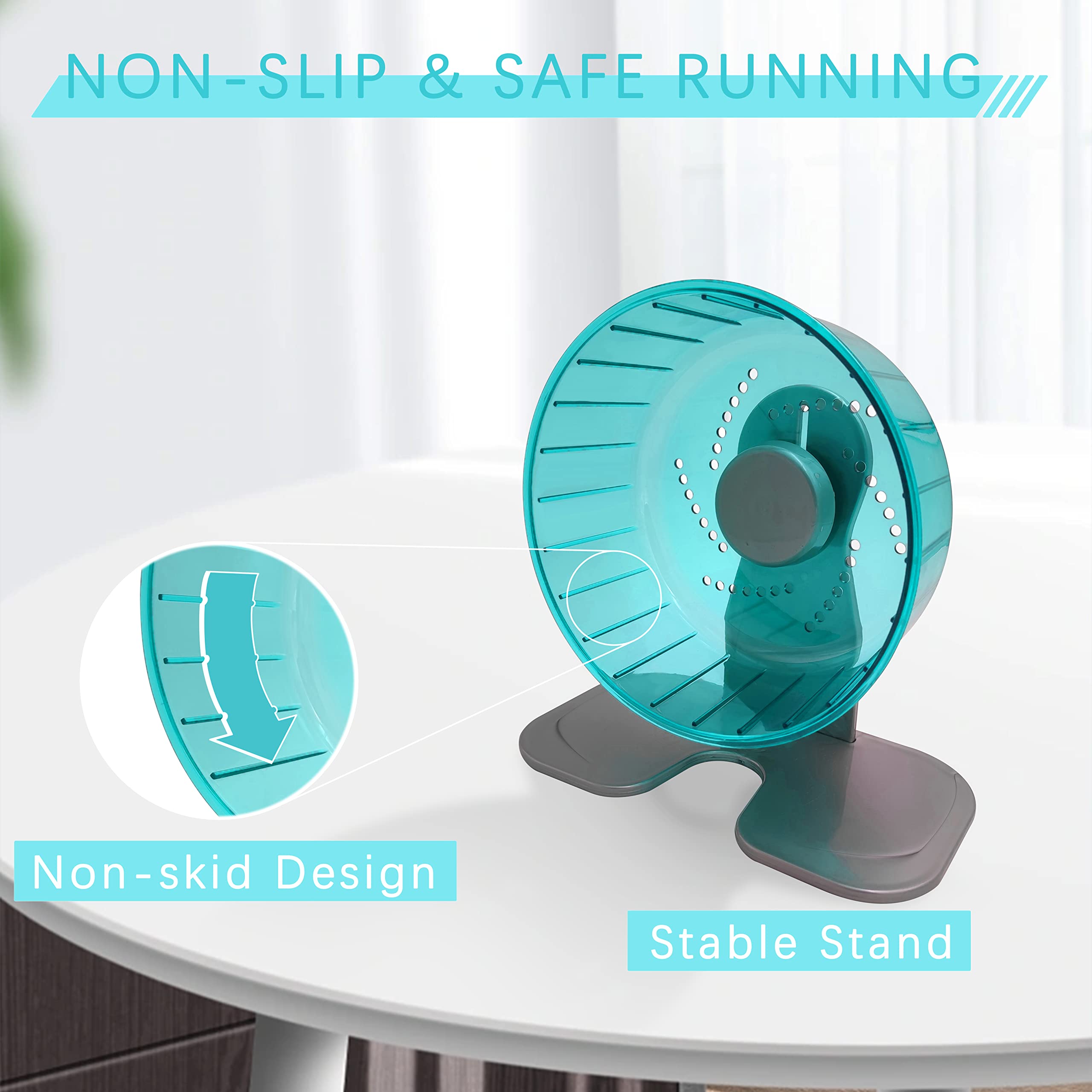 Petest Hamster Exercise Wheel, Silent Spinner Hamster Running Wheels, Diameter 8.3 Inch, Green